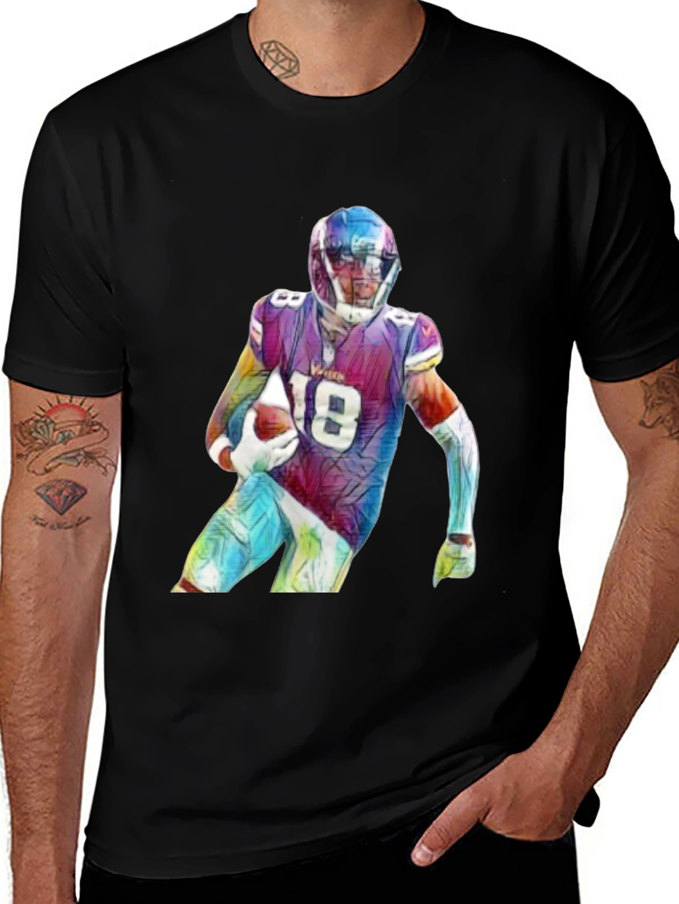 Vikings Football Player Graphic T-Shirt