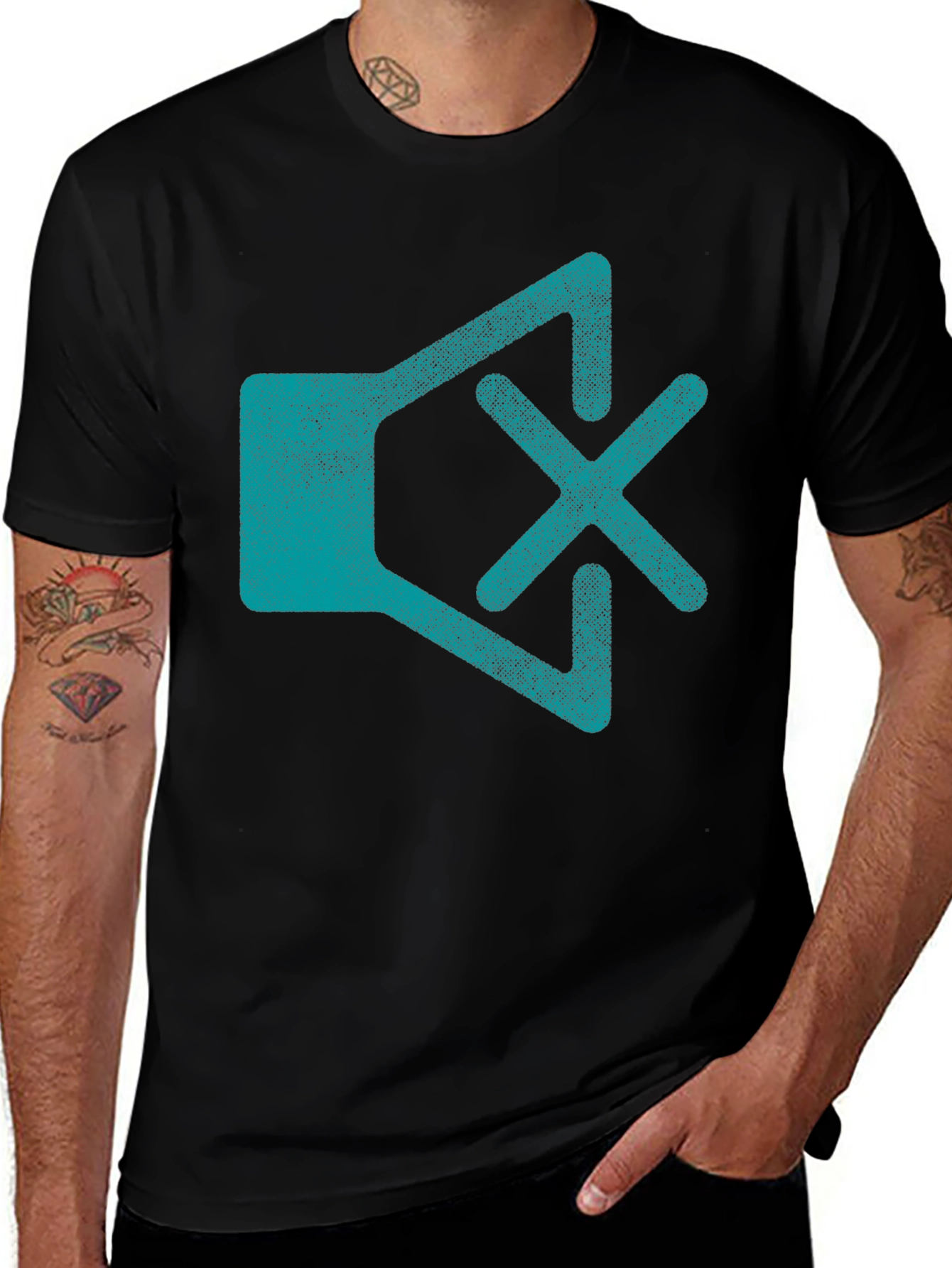 Variant 15 of Mute Icon Graphic Tee - Soft Black T-Shirt