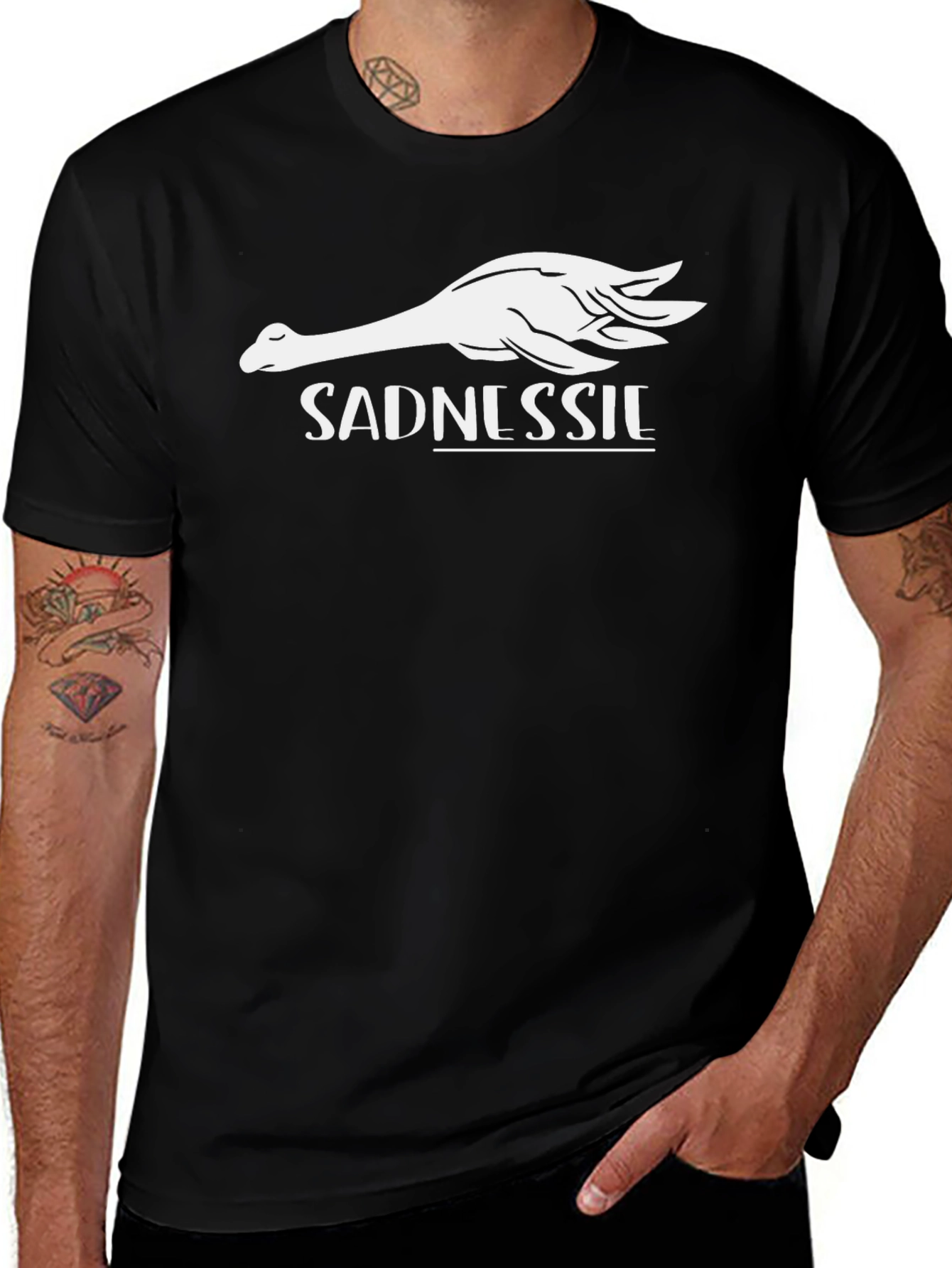 Sadnessie Loch Ness Monster Graphic T-Shirt