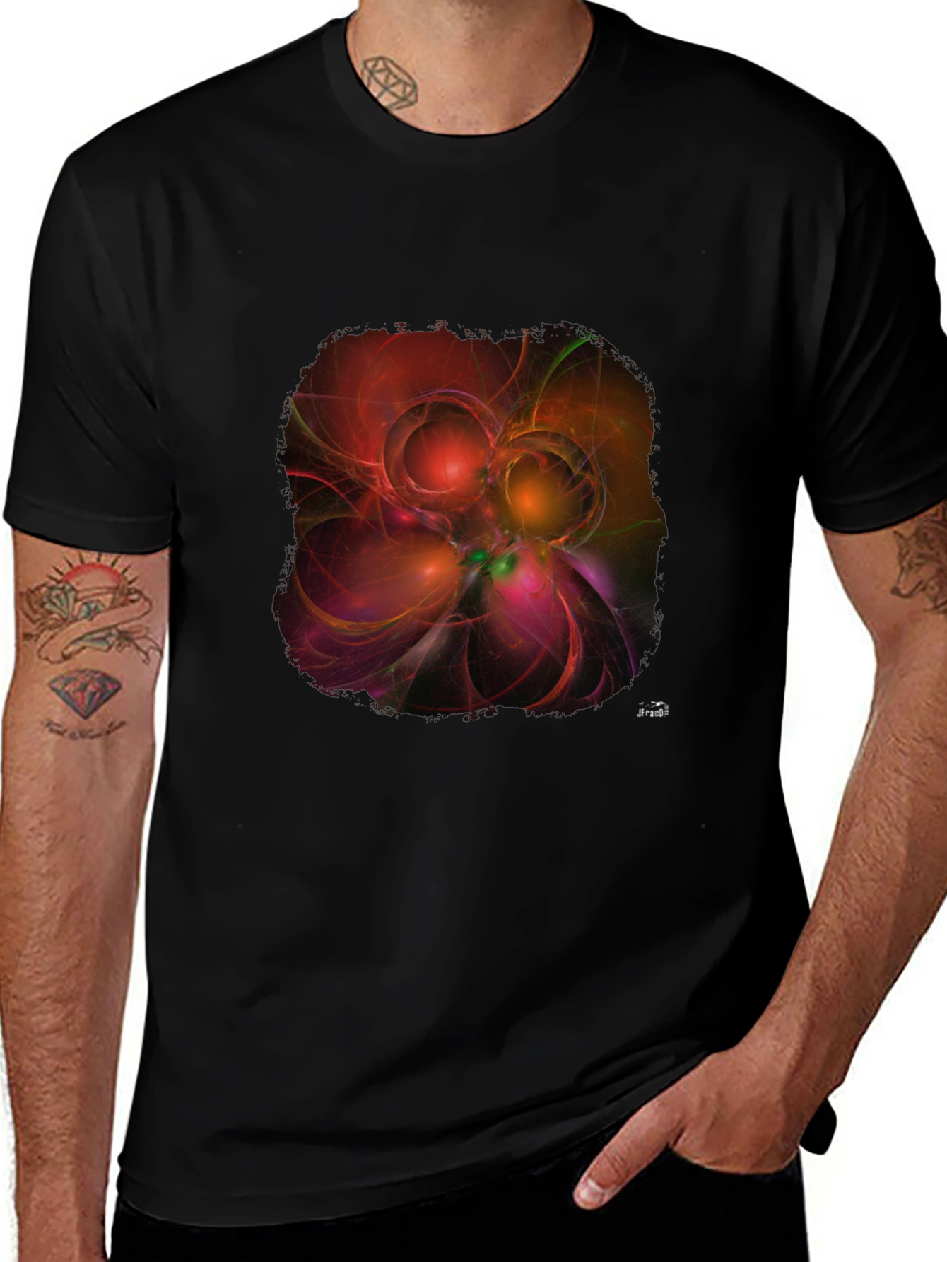 Abstract Design Black T-Shirt