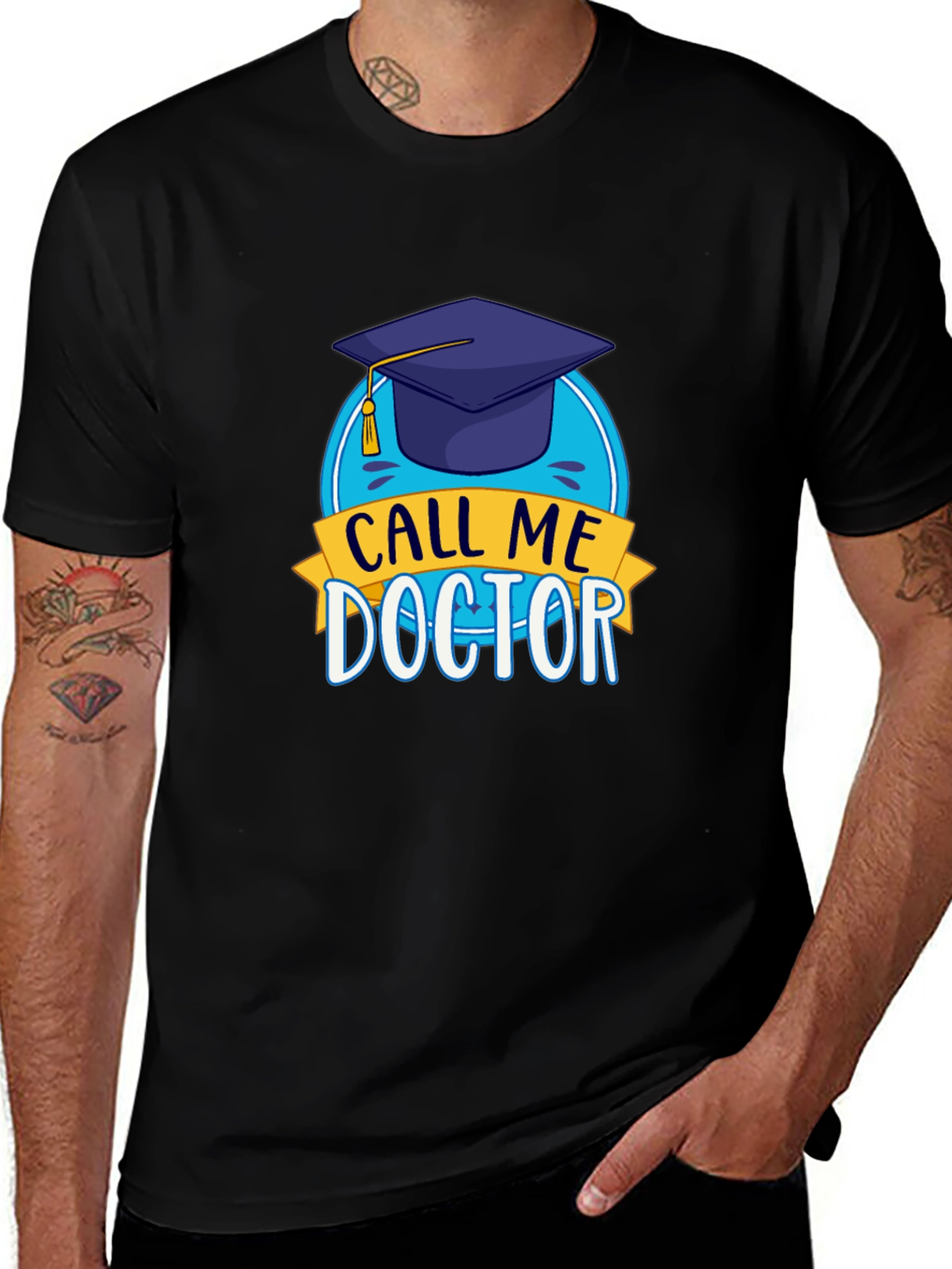 Black Call Me Doctor Graduation T-Shirt - New Grad Tee main image