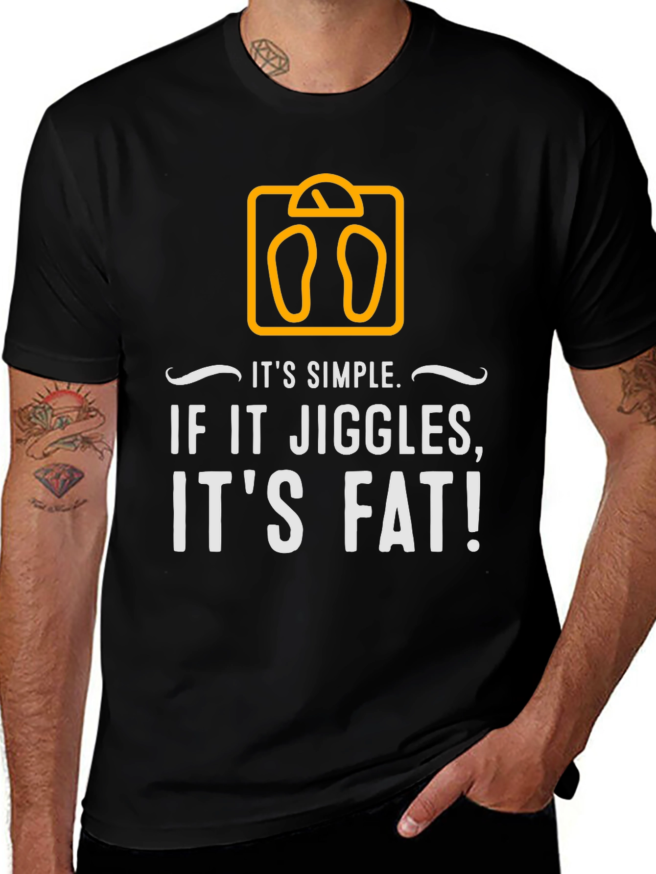 Variant 26 of Funny Weight Loss T-Shirt - If It Jiggles, It's Fat!