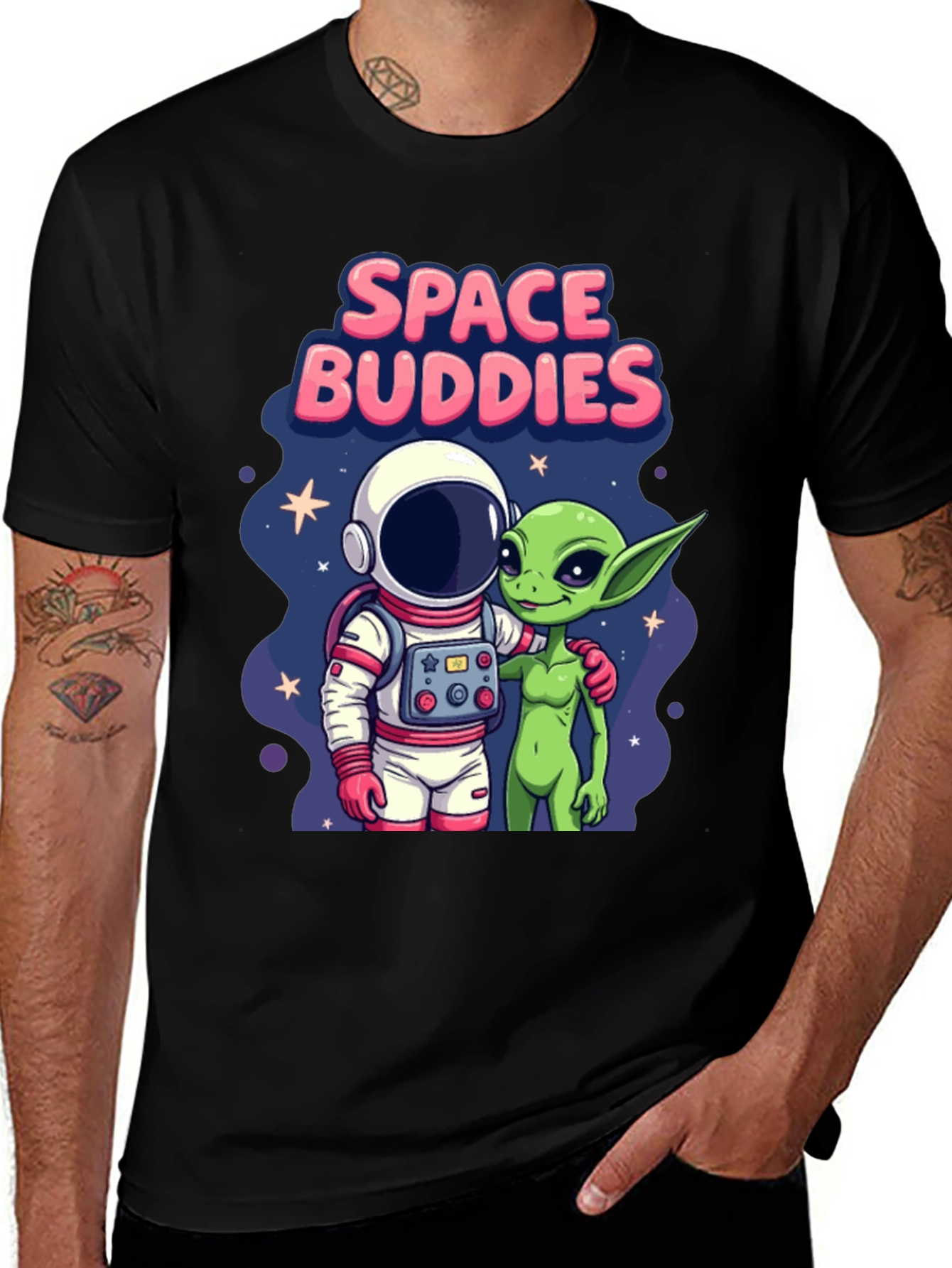 Variant 8 of Space Buddies Graphic T-Shirt - Astronaut and Alien