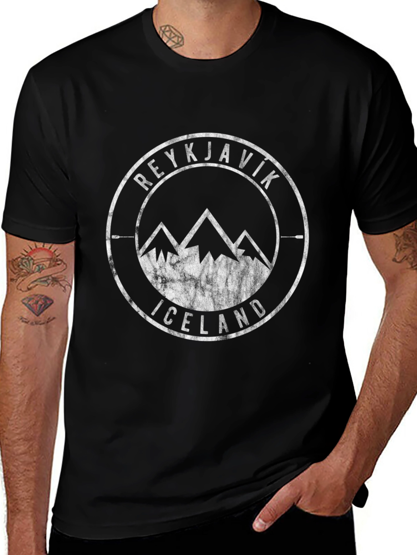 Reykjavik Iceland Mountain Graphic T-Shirt