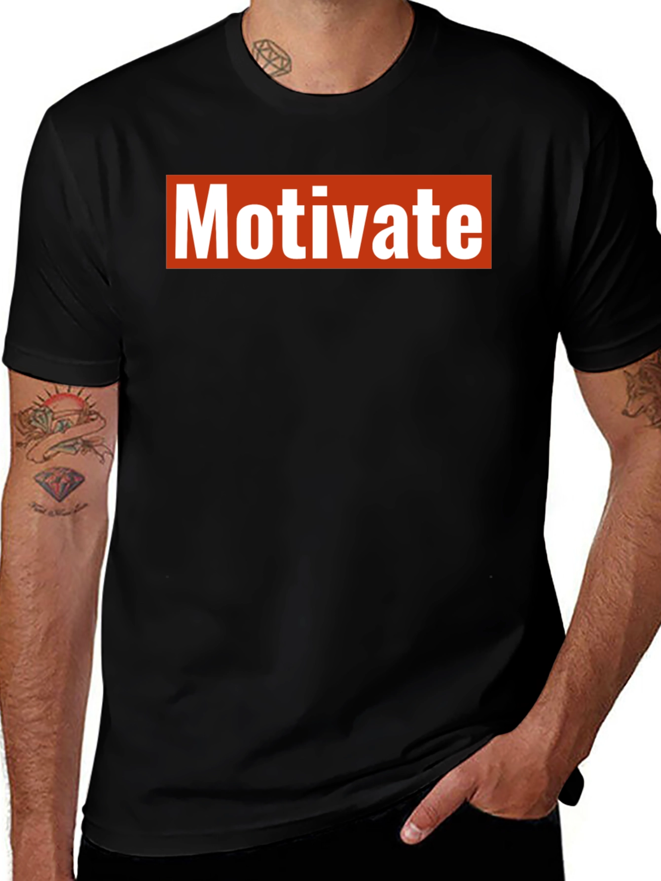 Variant 3 of Motivate Graphic Tee - Black Short Sleeve