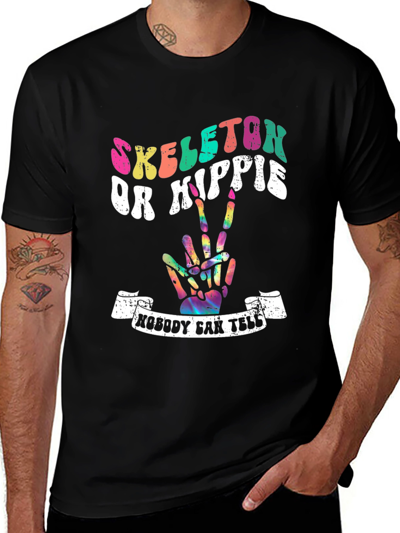 Variant 14 of Skeleton or Hippie Graphic T-Shirt