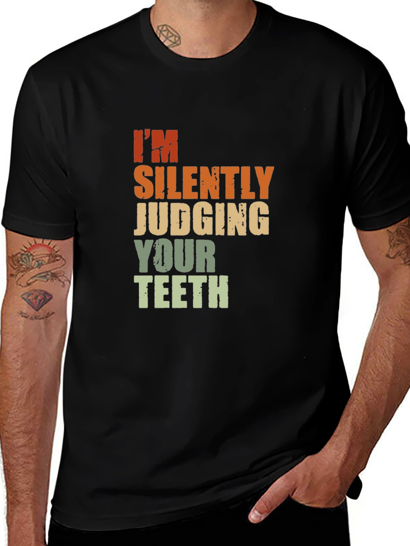 Variant 23 of Silently Judging Your Teeth Graphic Tee