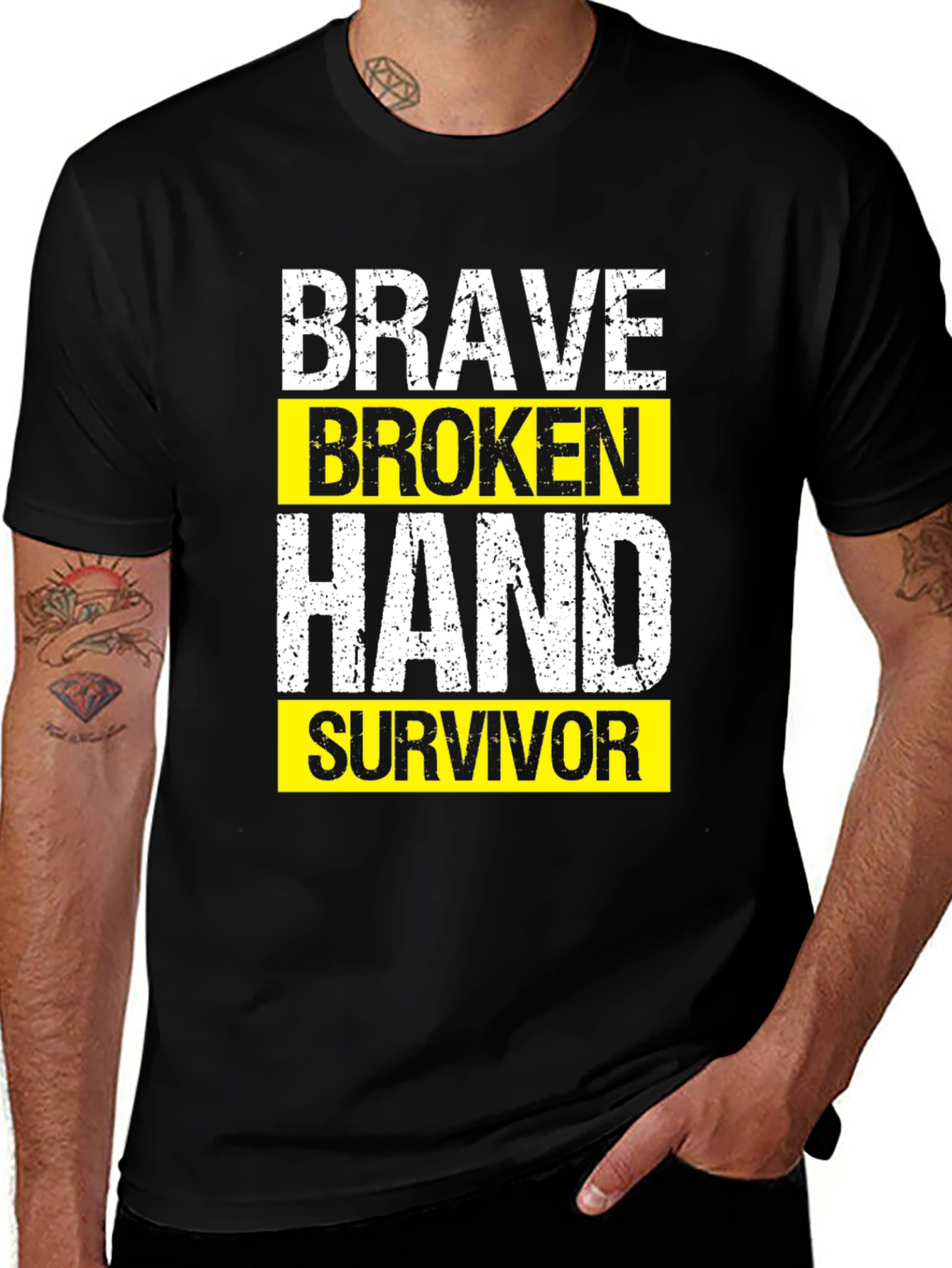 Variant 6 of Brave Broken Hand Survivor T-Shirt - Black