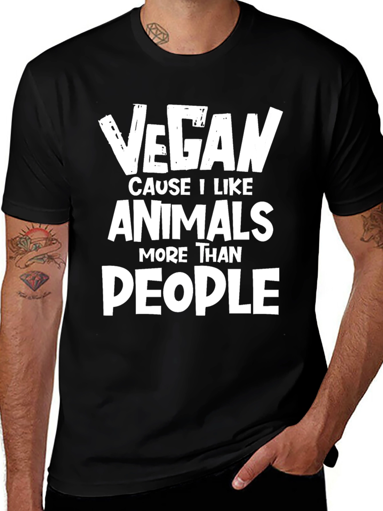 Variant 2 of Vegan Animals More Than People Graphic Tee