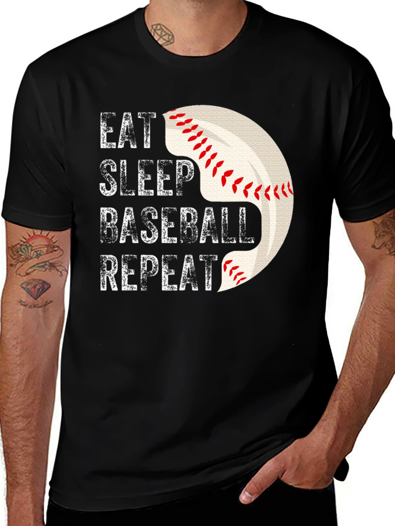 Variant 24 of Eat Sleep Baseball Repeat Graphic Tee
