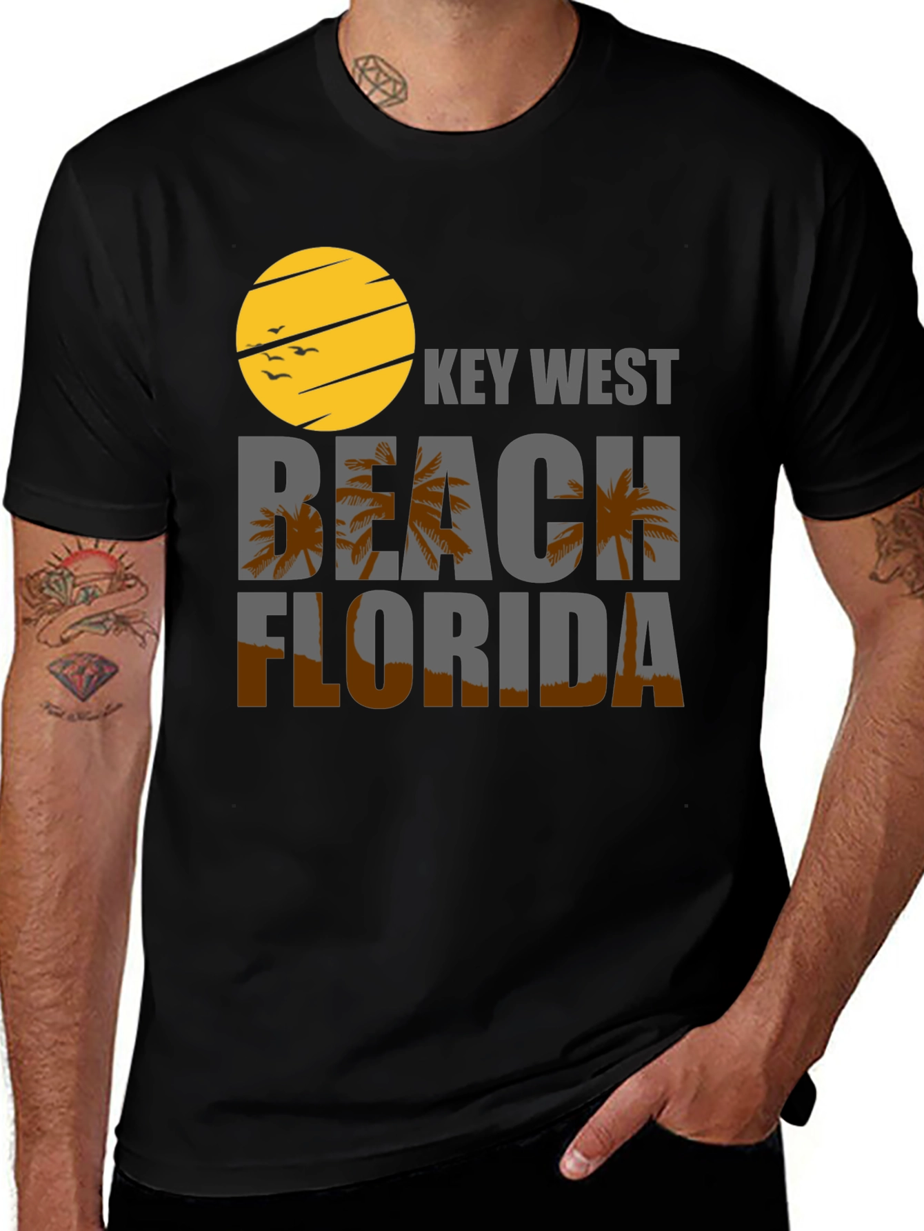 Variant 23 of Key West Beach Florida Black T-Shirt