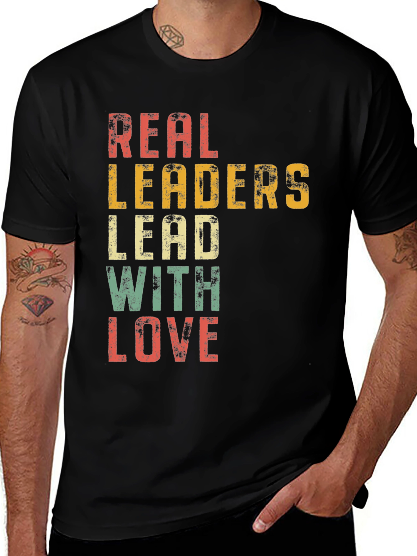 Variant 23 of Real Leaders Lead With Love Graphic Tee