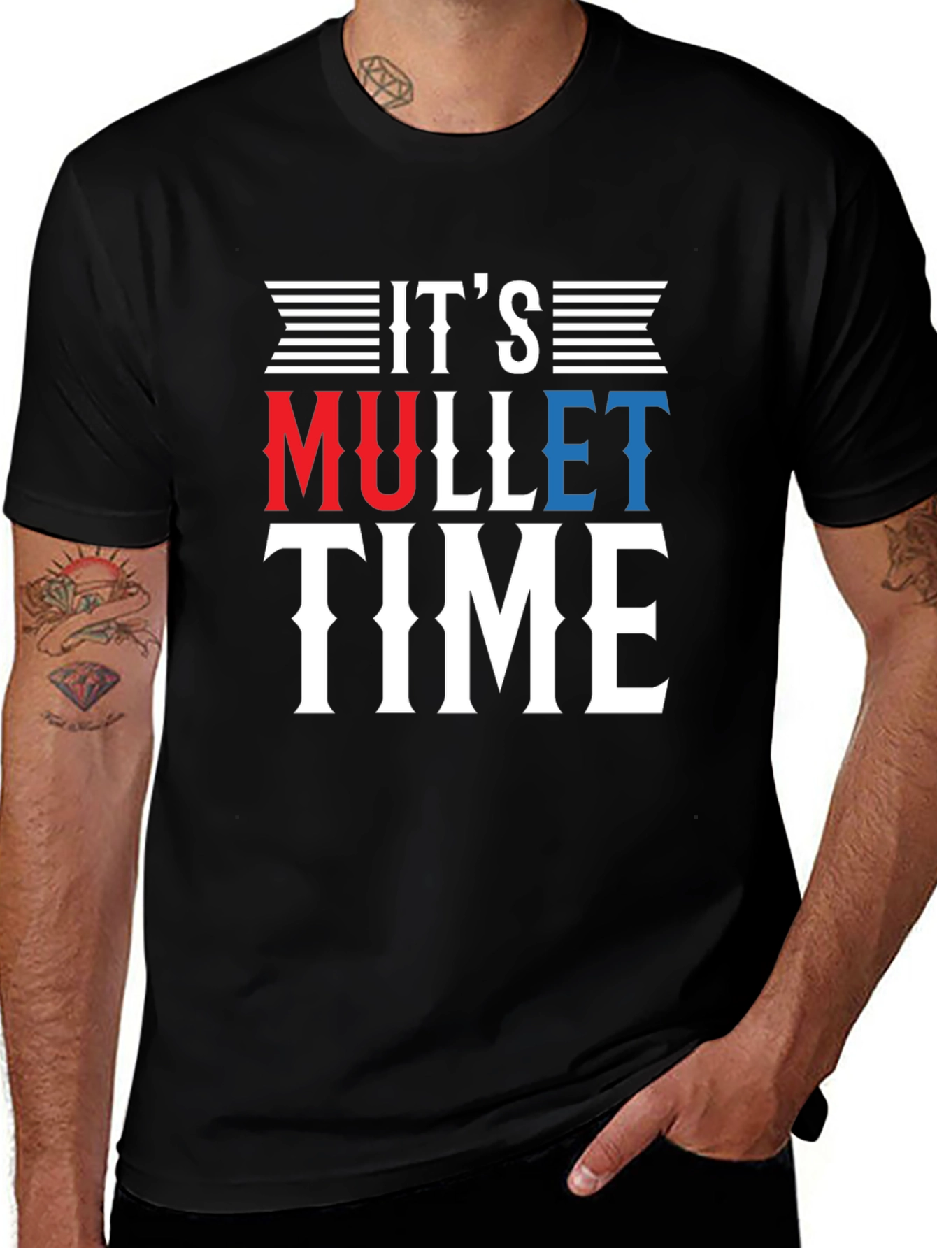 Variant 15 of It's Mullet Time Black T-Shirt
