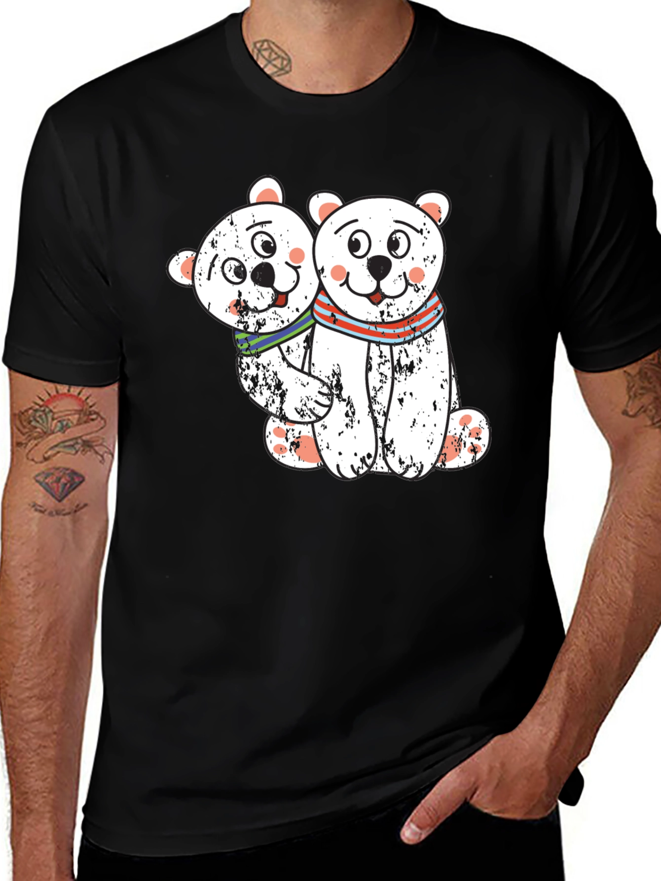 Variant 4 of Cute Bear Couple Black T-Shirt