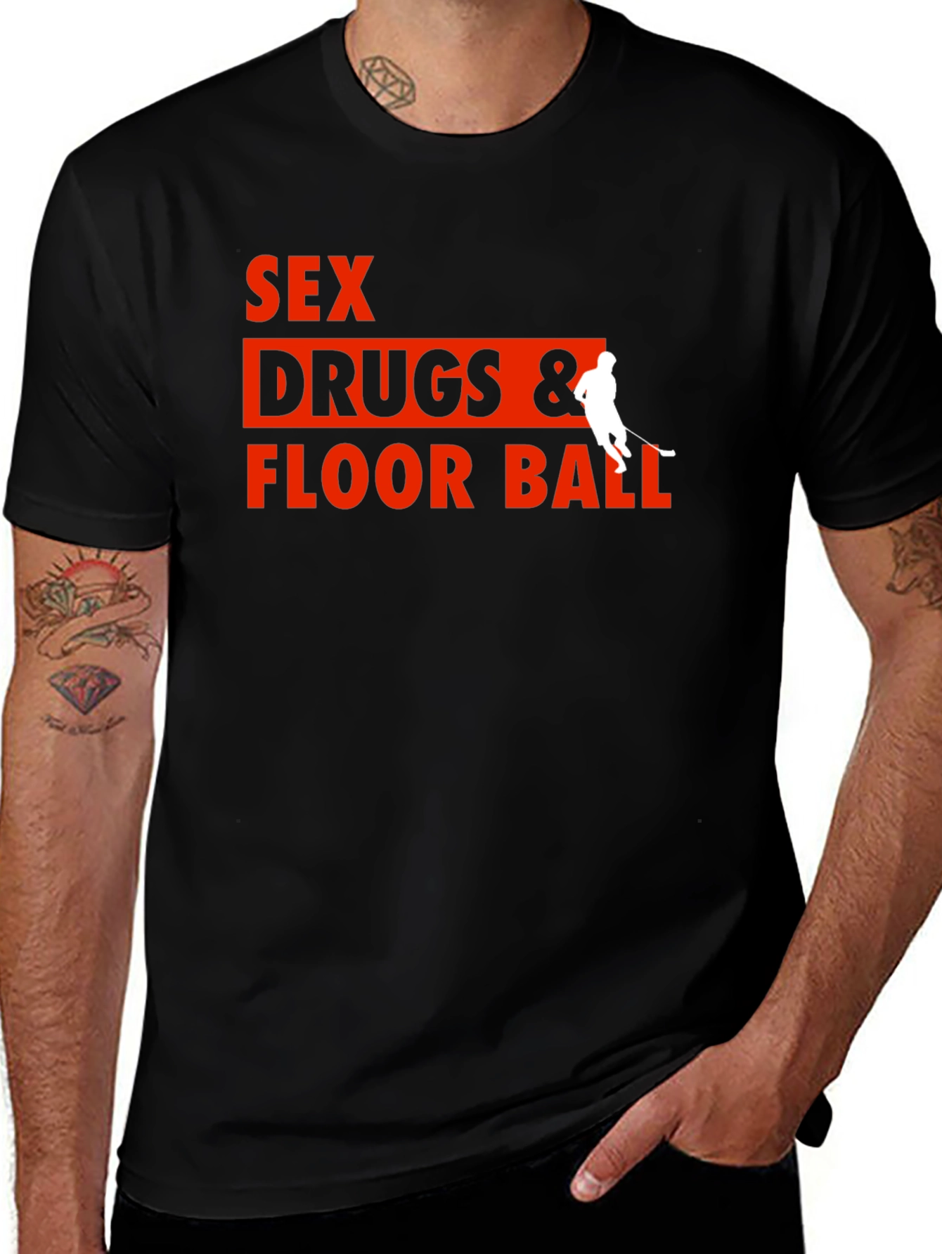 Variant 26 of Sex Drugs & Floor Ball T-Shirt - Novelty Graphic Tee