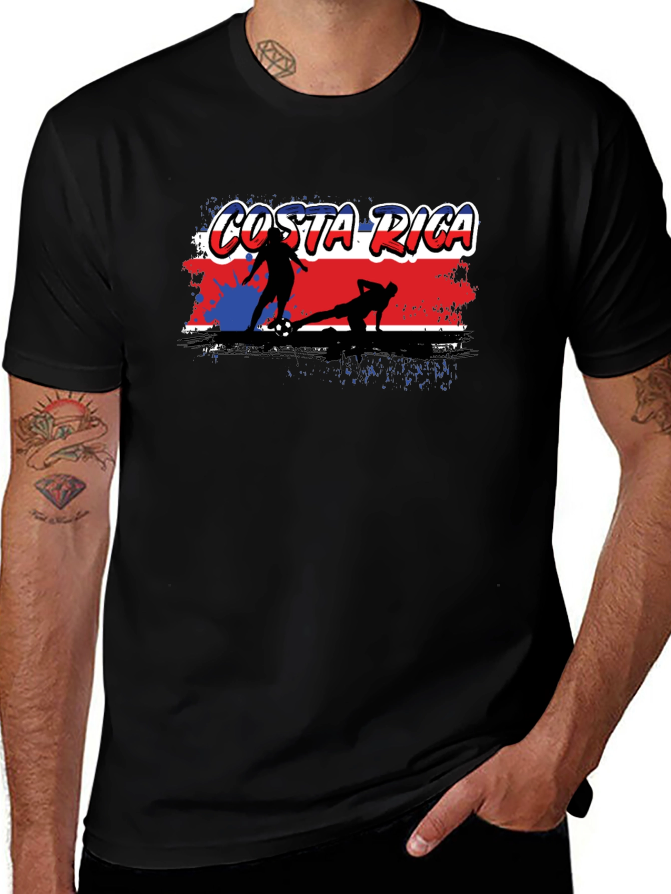 Costa Rica Soccer Graphic T-Shirt - Black
