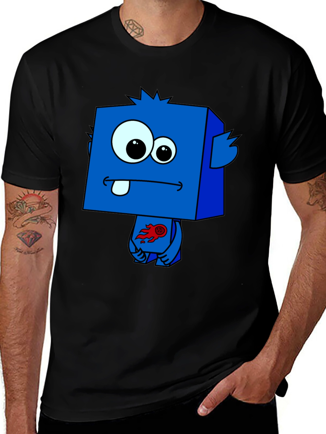 Variant 10 of Funky Blue Cartoon Monster T-Shirt