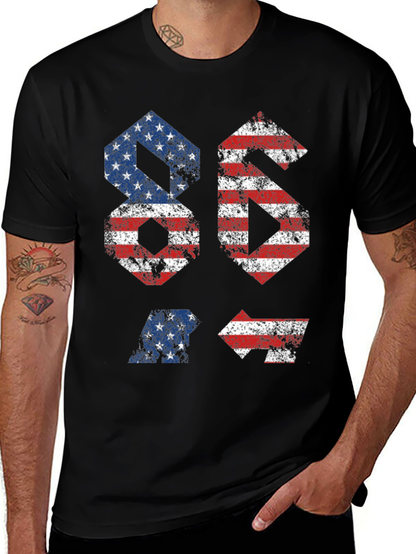 Variant 3 of Patriotic Graphic Tee - American Flag Design