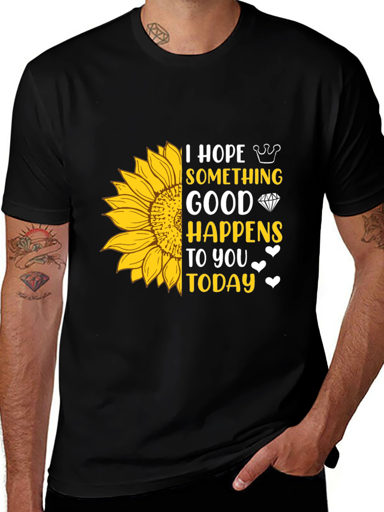 Variant 16 of Sunflower Graphic T-Shirt - Hope Something Good Happens