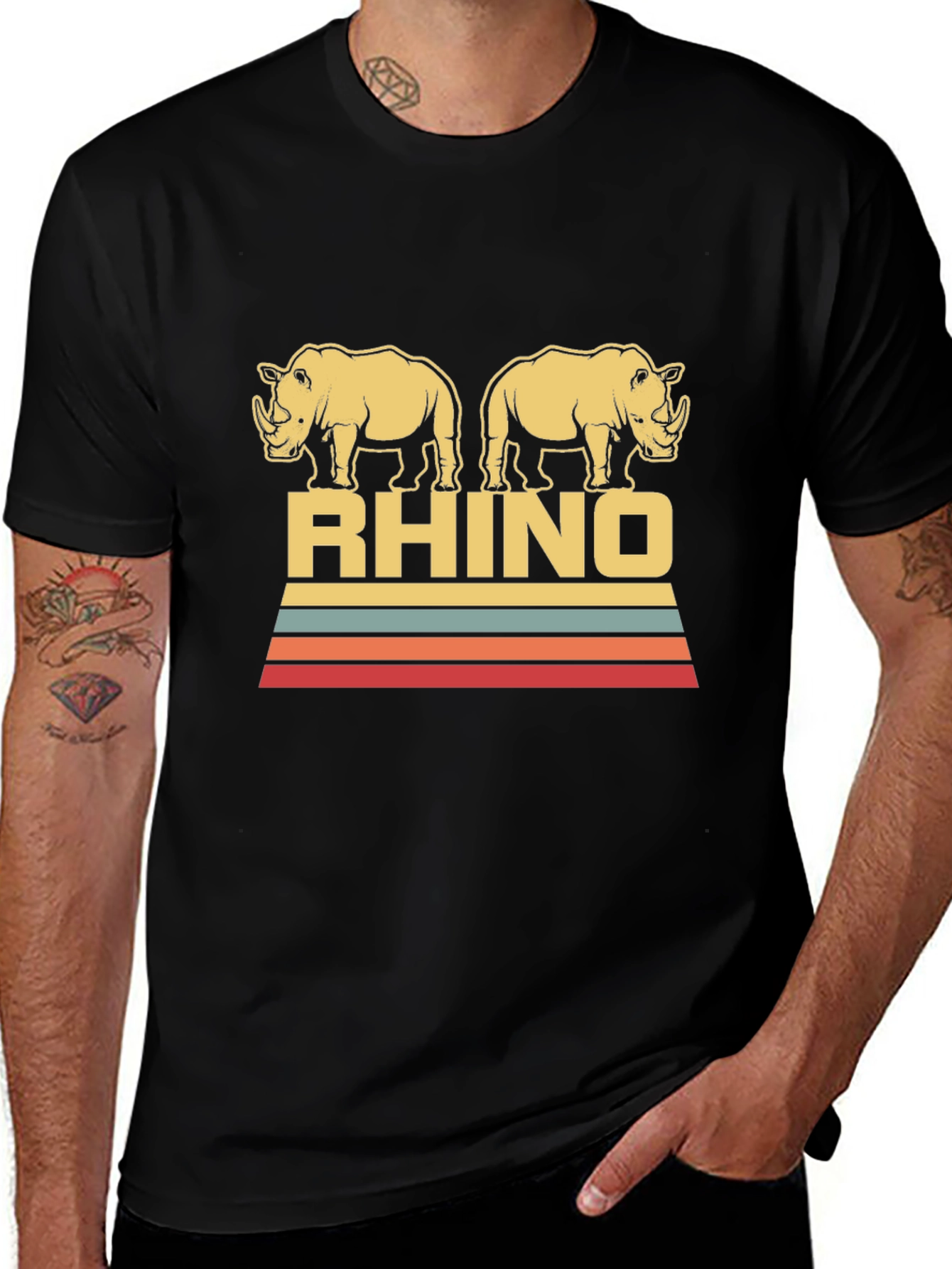 Variant 29 of Retro Rhino Graphic T-Shirt