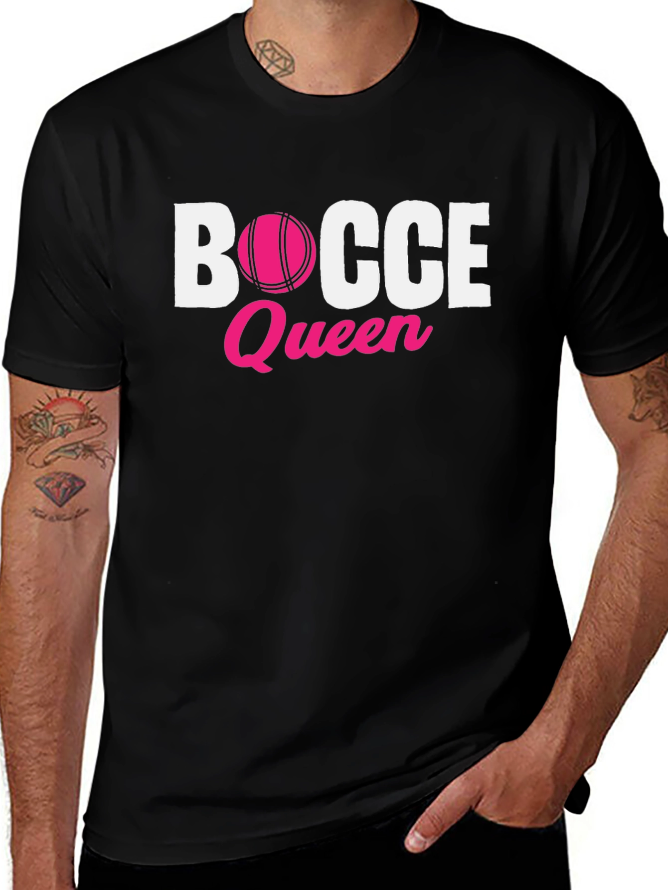 Variant 7 of Bocce Queen T-Shirt - Pink Ball Graphic Tee