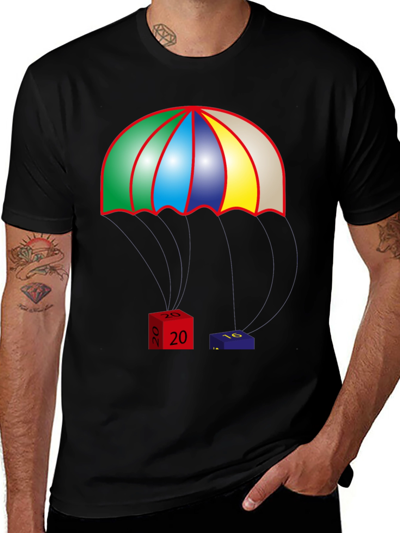 Variant 15 of Dice Parachute T-Shirt - Gamer Tee