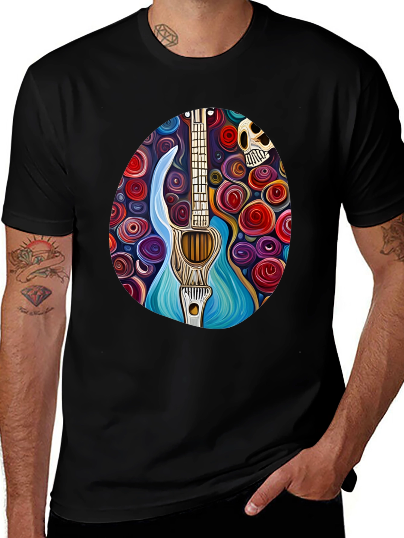 Variant 10 of Guitar & Skull Graphic Tee