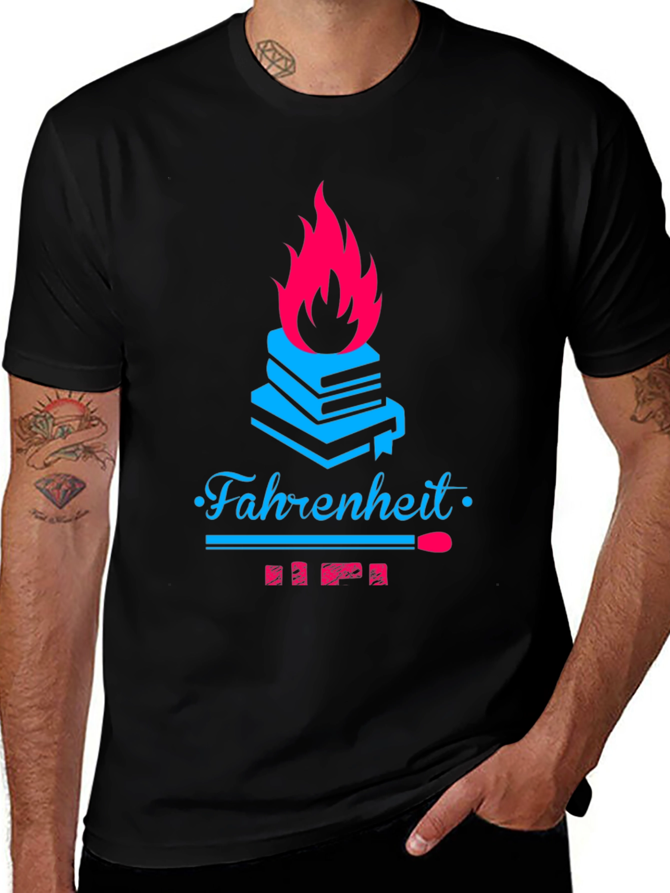 Variant 29 of Fahrenheit Book Burning Graphic Tee