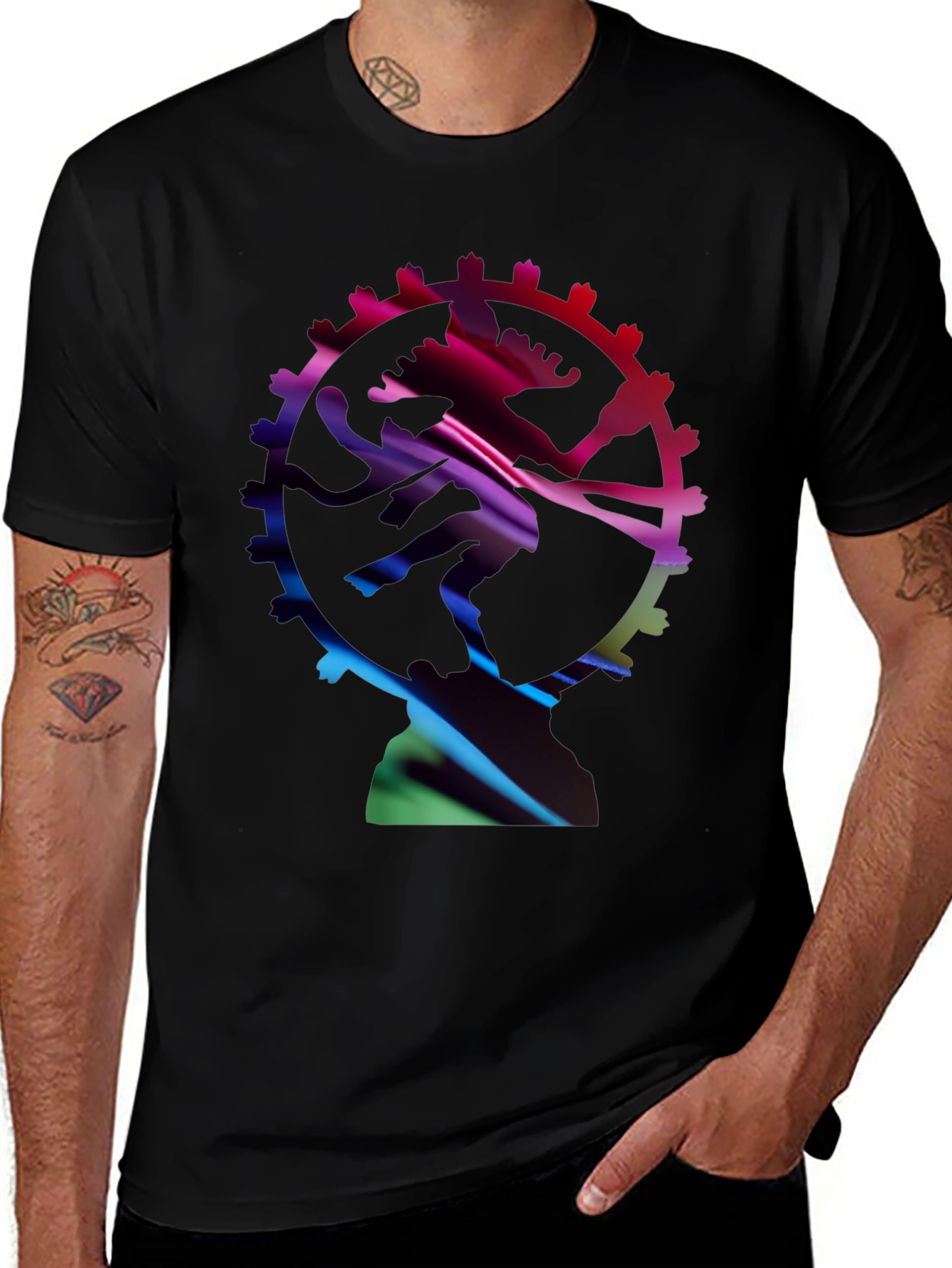 Variant 22 of Abstract Shiva Graphic Black T-Shirt