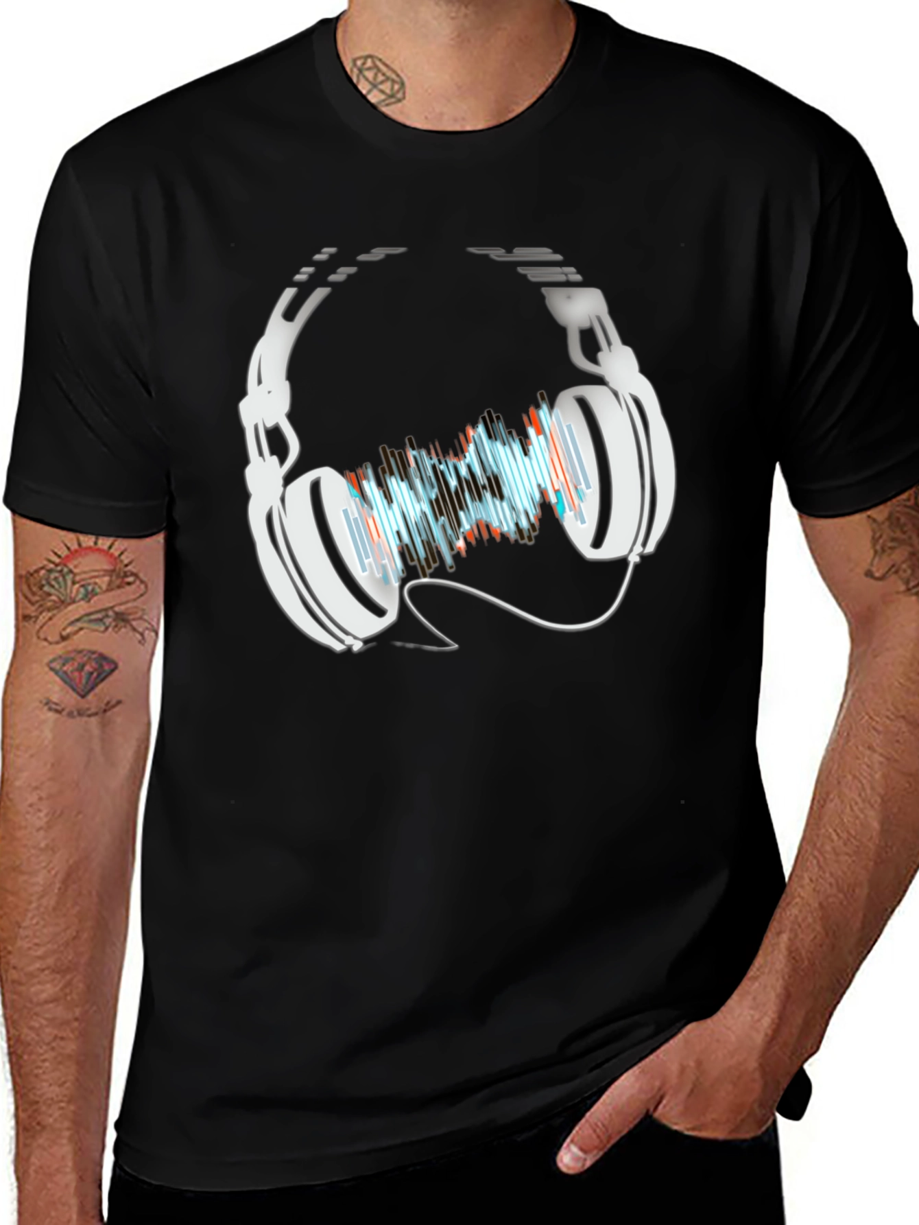 Variant 25 of Headphones & Soundwave Graphic Tee