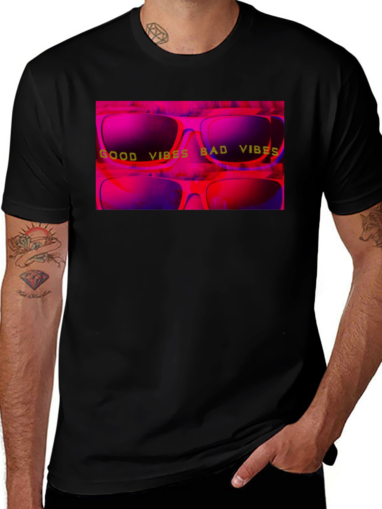 Variant 16 of Good Vibes Bad Vibes Graphic T-Shirt