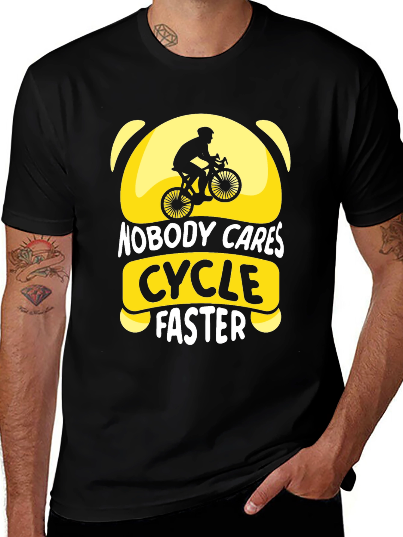 Variant 16 of Nobody Cares Cycle Faster Graphic T-Shirt