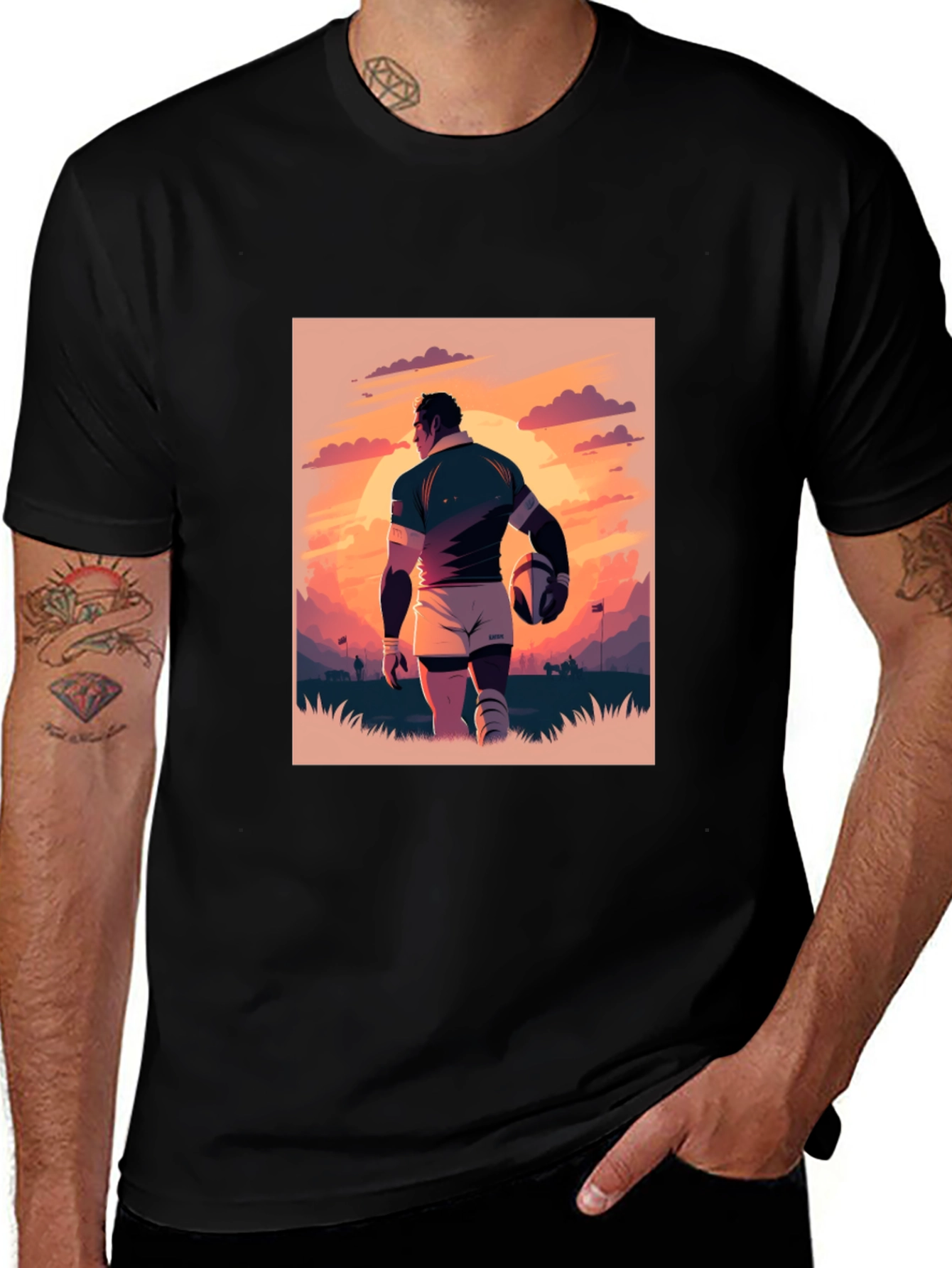 Variant 3 of Rugby Sunset T-Shirt: Sporty Style