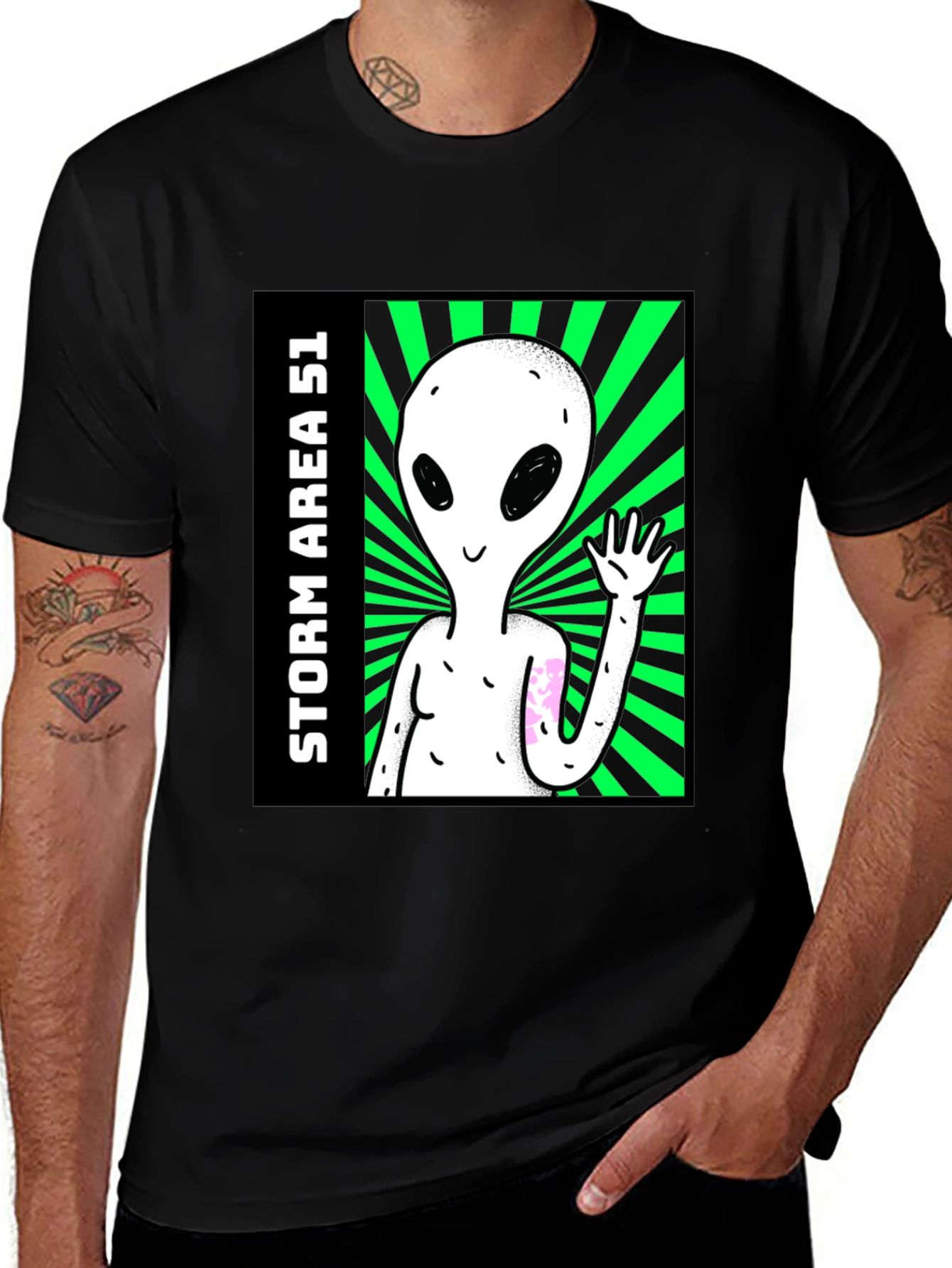 Variant 20 of Storm Area 51 Alien Graphic Tee - Black