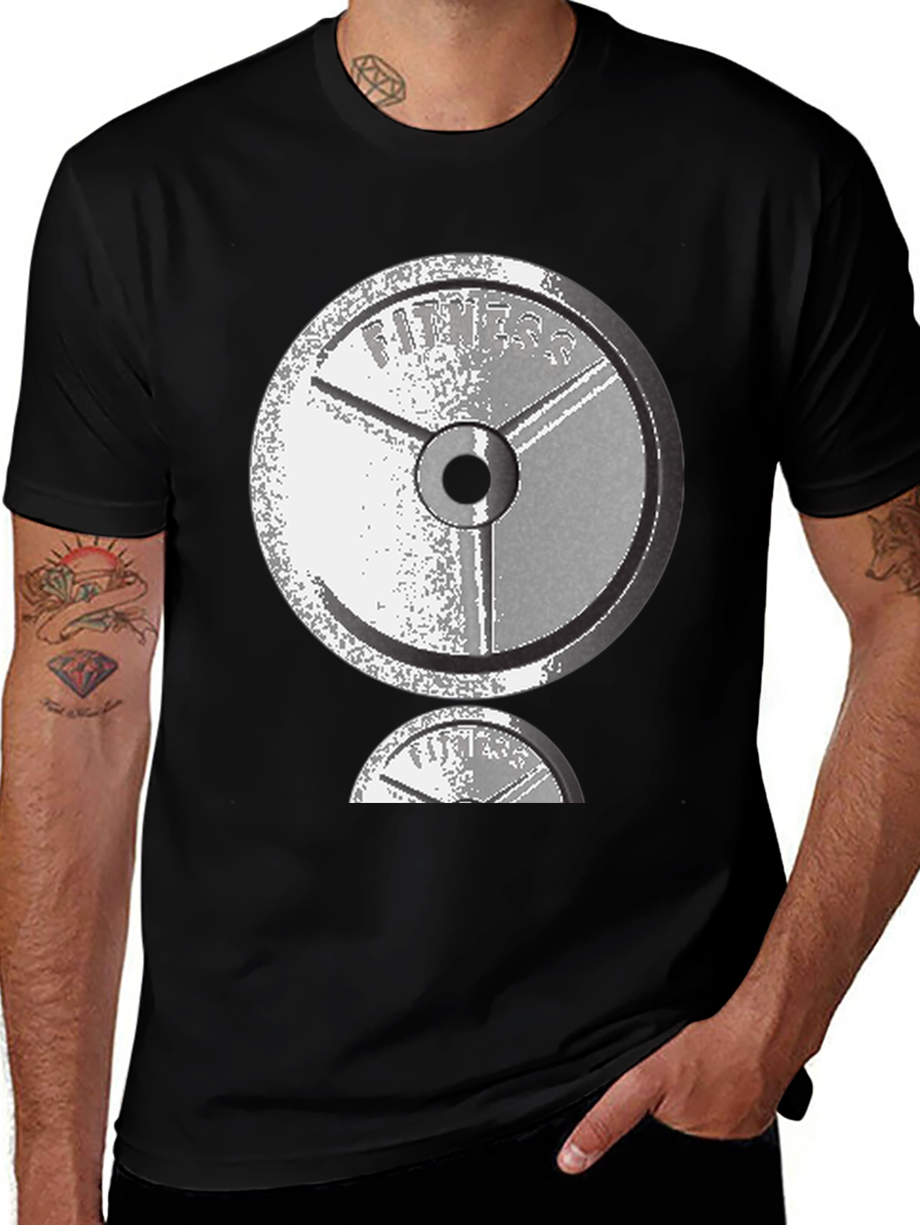 Variant 19 of Fitness Weight Plate Graphic T-Shirt
