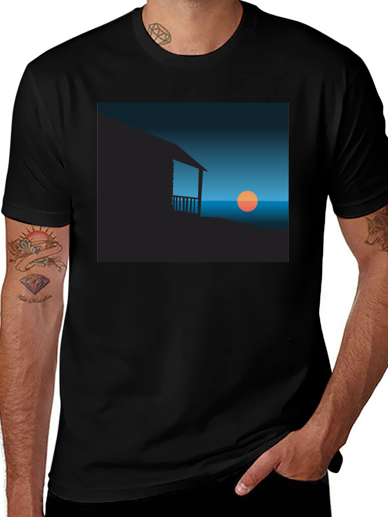 Variant 19 of Sunset Cabin Graphic Tee