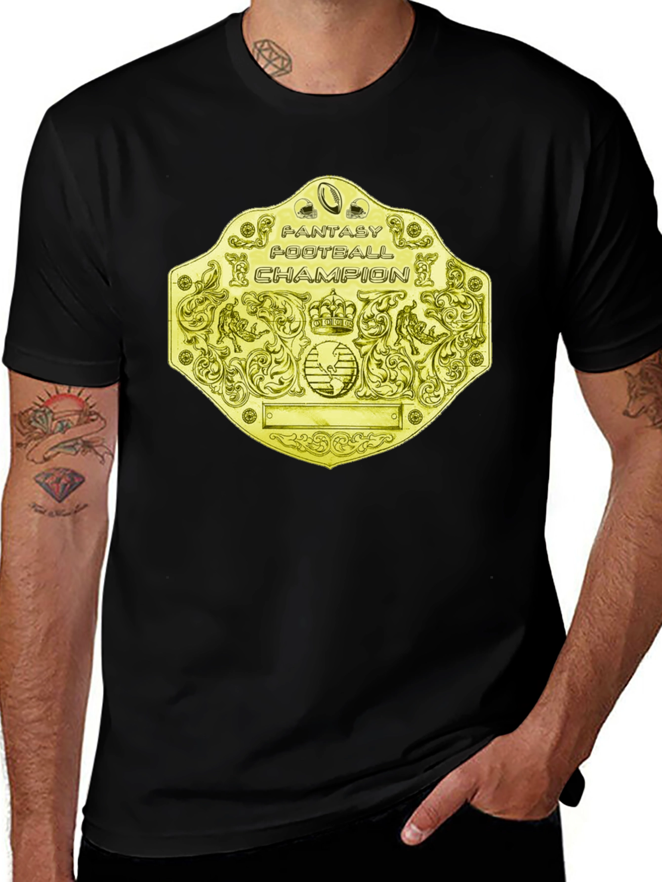 Fantasy Football Champion T-Shirt - Golden Belt Design