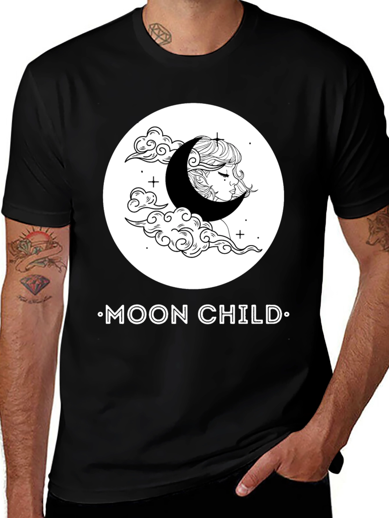 Moon Child Graphic T-Shirt - Unisex Black Tee
