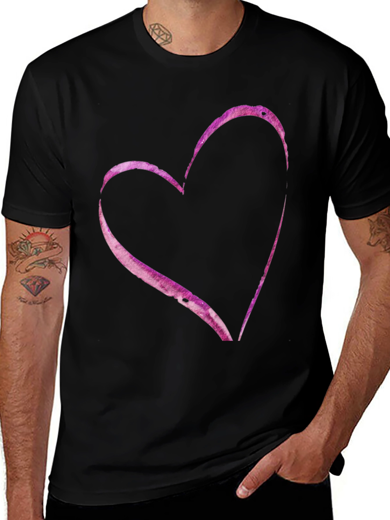 Variant 30 of Heart Print Casual T-Shirt