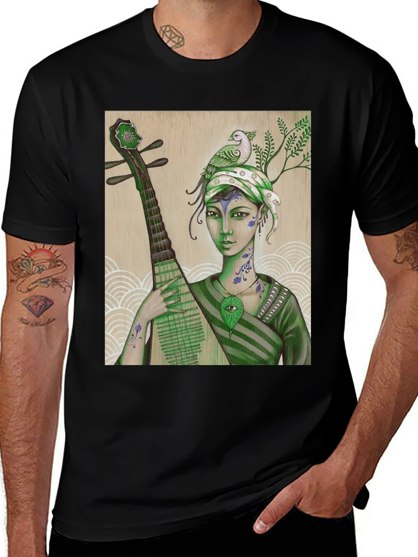 Variant 21 of Artistic Woman with Stringed Instrument T-Shirt