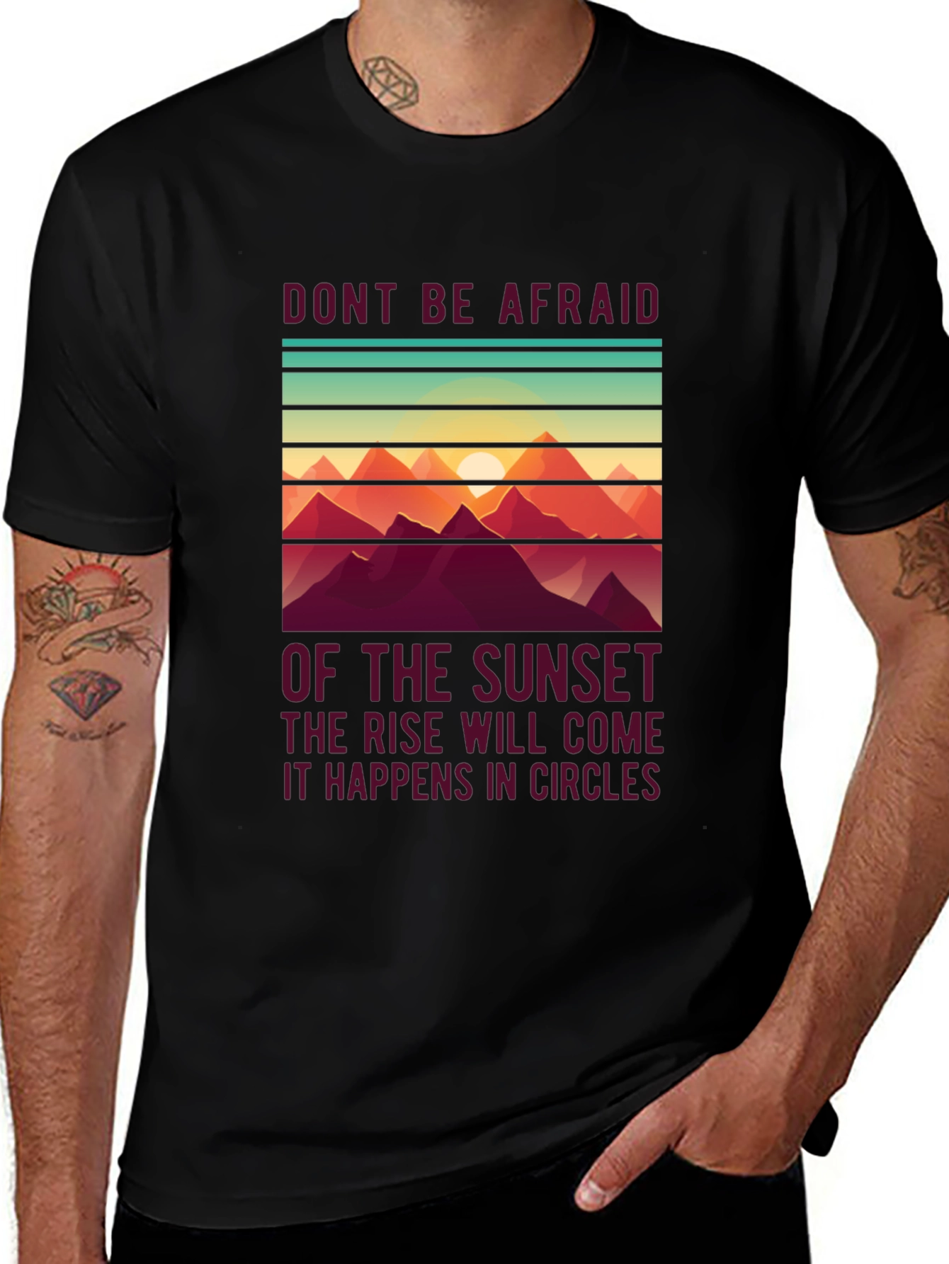 Variant 12 of Sunset Mountain Graphic Tee - Inspirational Comfort