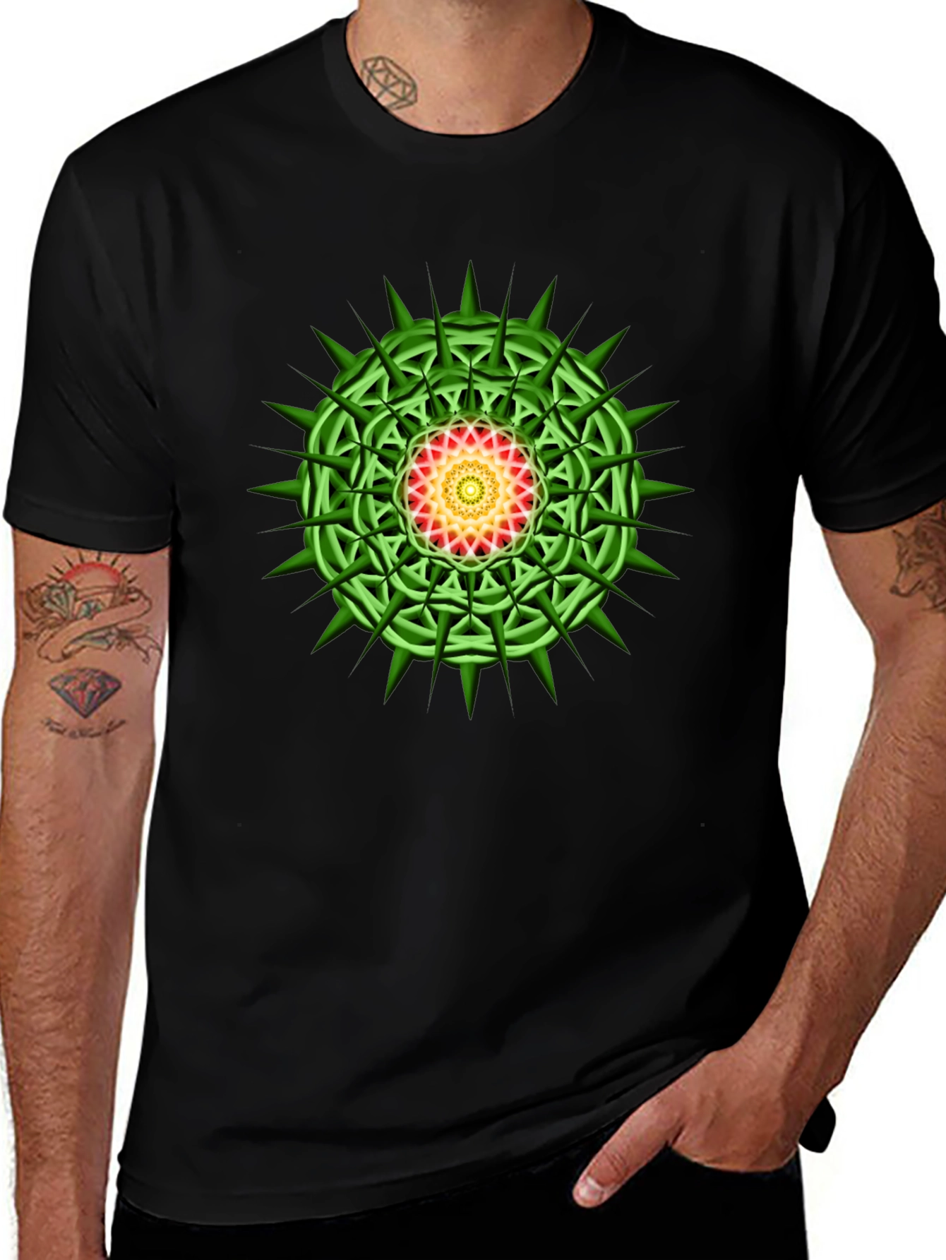 Variant 25 of Edgy Geometric Mandala Graphic Tee