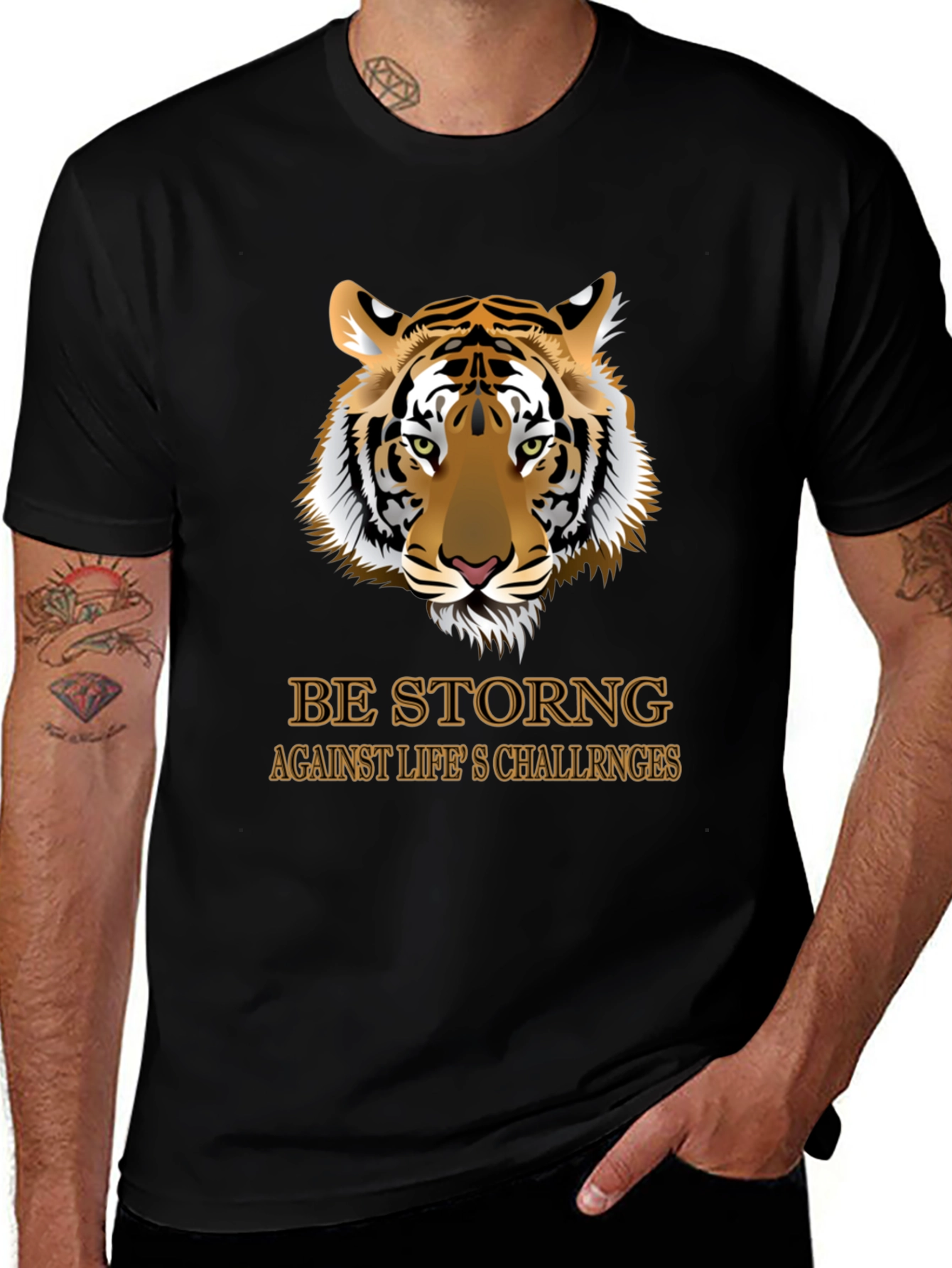 Variant 16 of Be Strong Tiger Graphic Tee