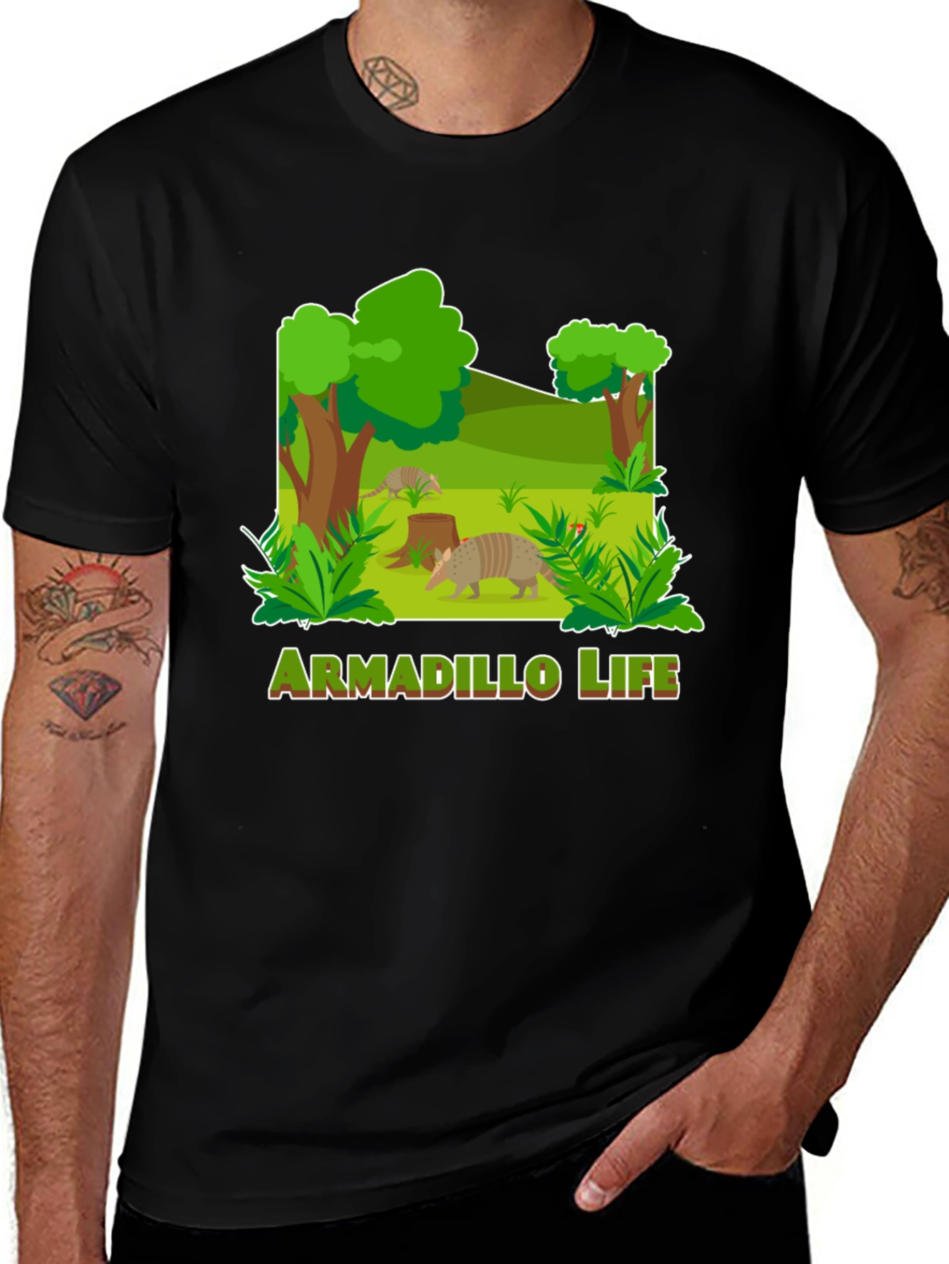 Variant 7 of Armadillo Life Graphic T-Shirt - Nature Lover Tee