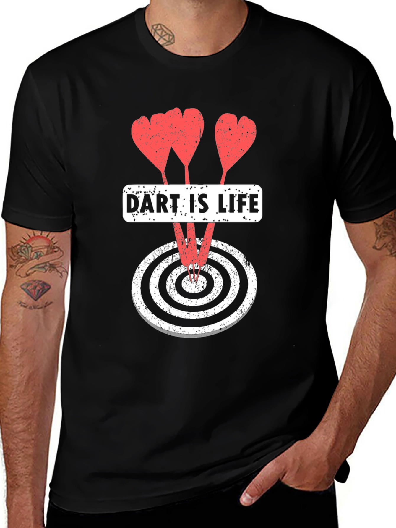 Variant 12 of Dart Is Life Graphic Tee - Casual Black T-Shirt