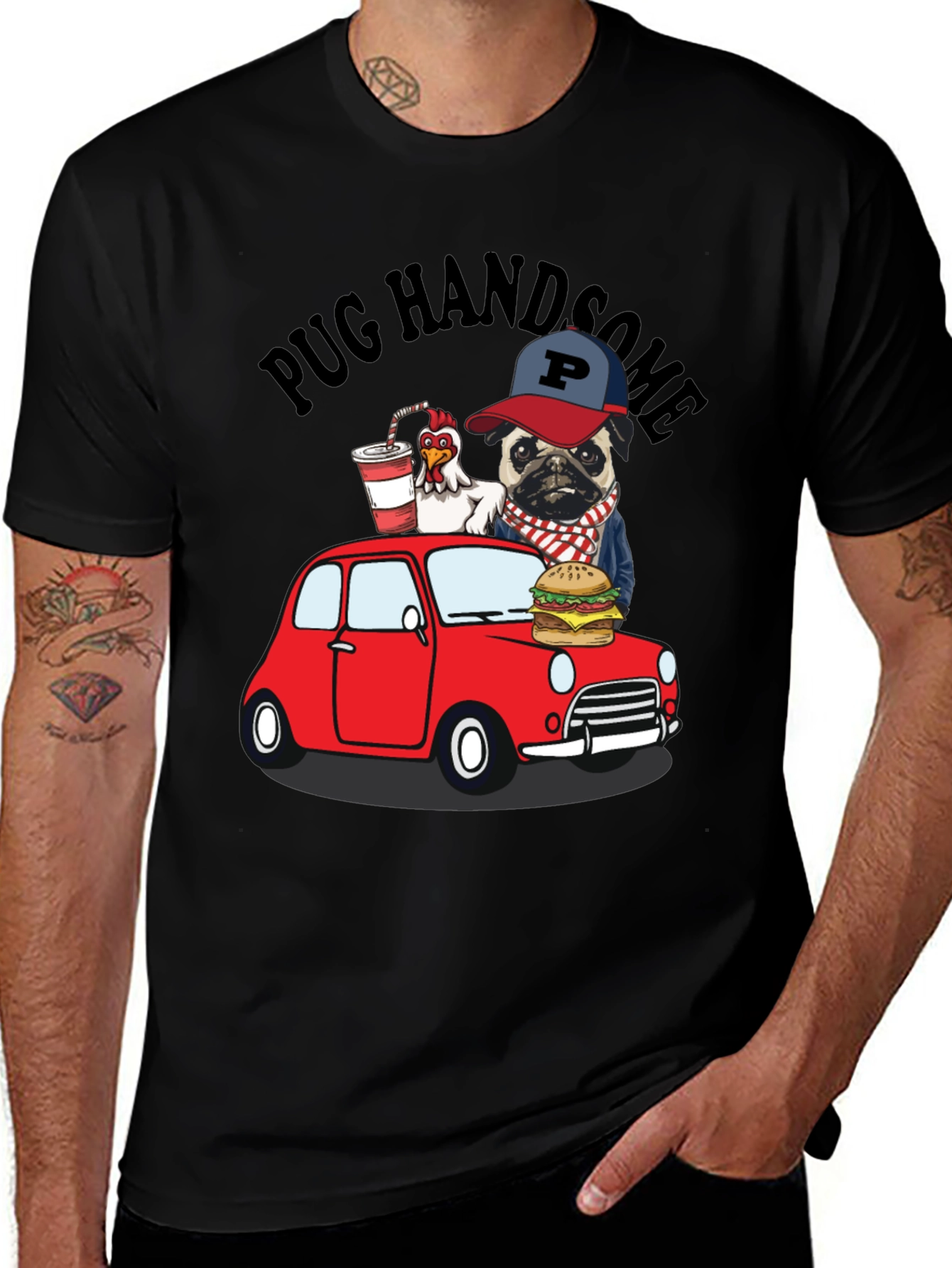Variant 2 of Pug Handsome Graphic Tee