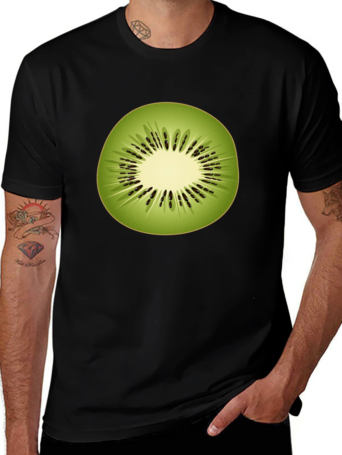 Variant 10 of Kiwi Slice Graphic Tee - Unique Fruit Design T-Shirt