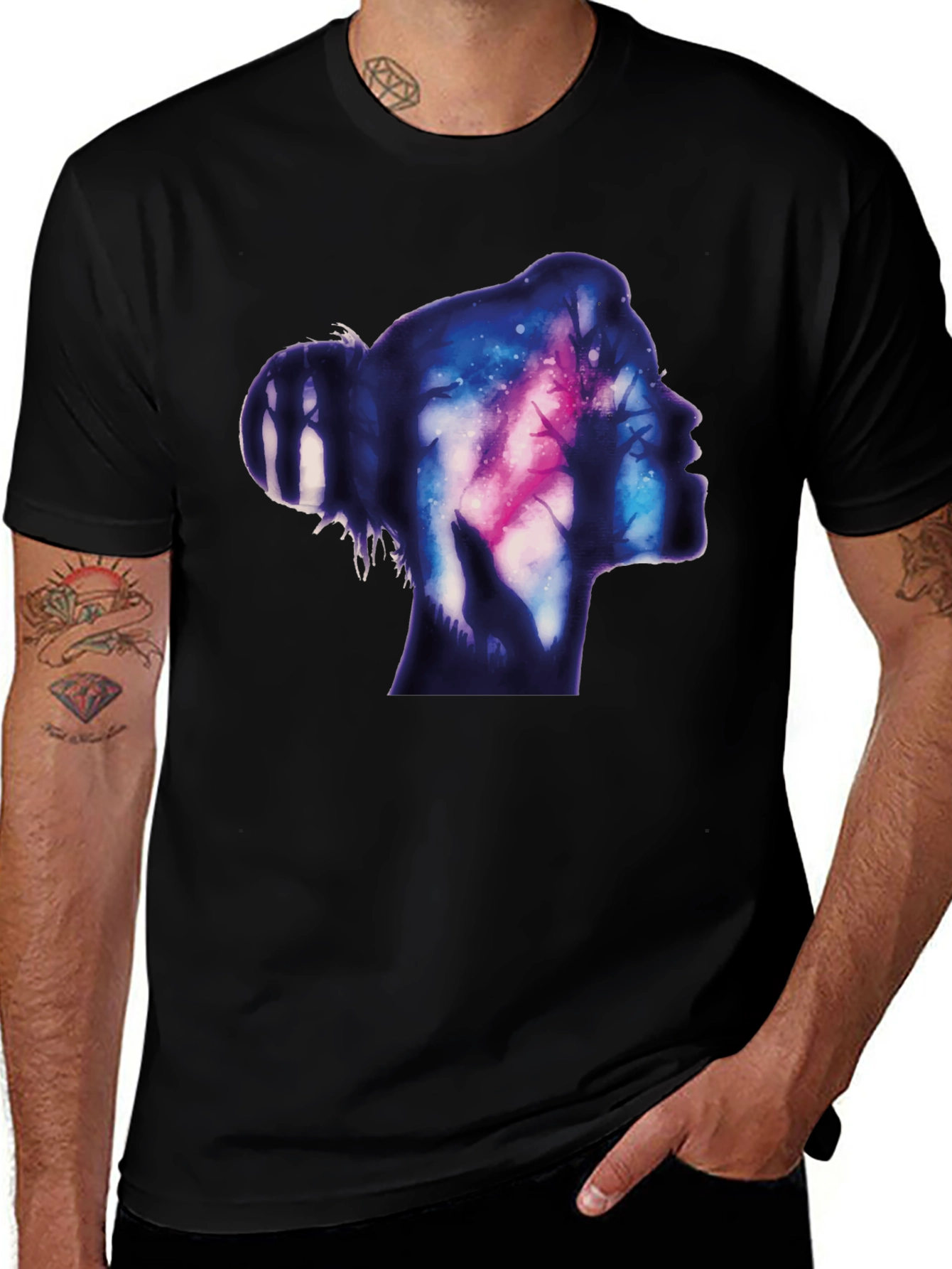 Variant 3 of Galaxy Silhouette Tee - Artistic Print