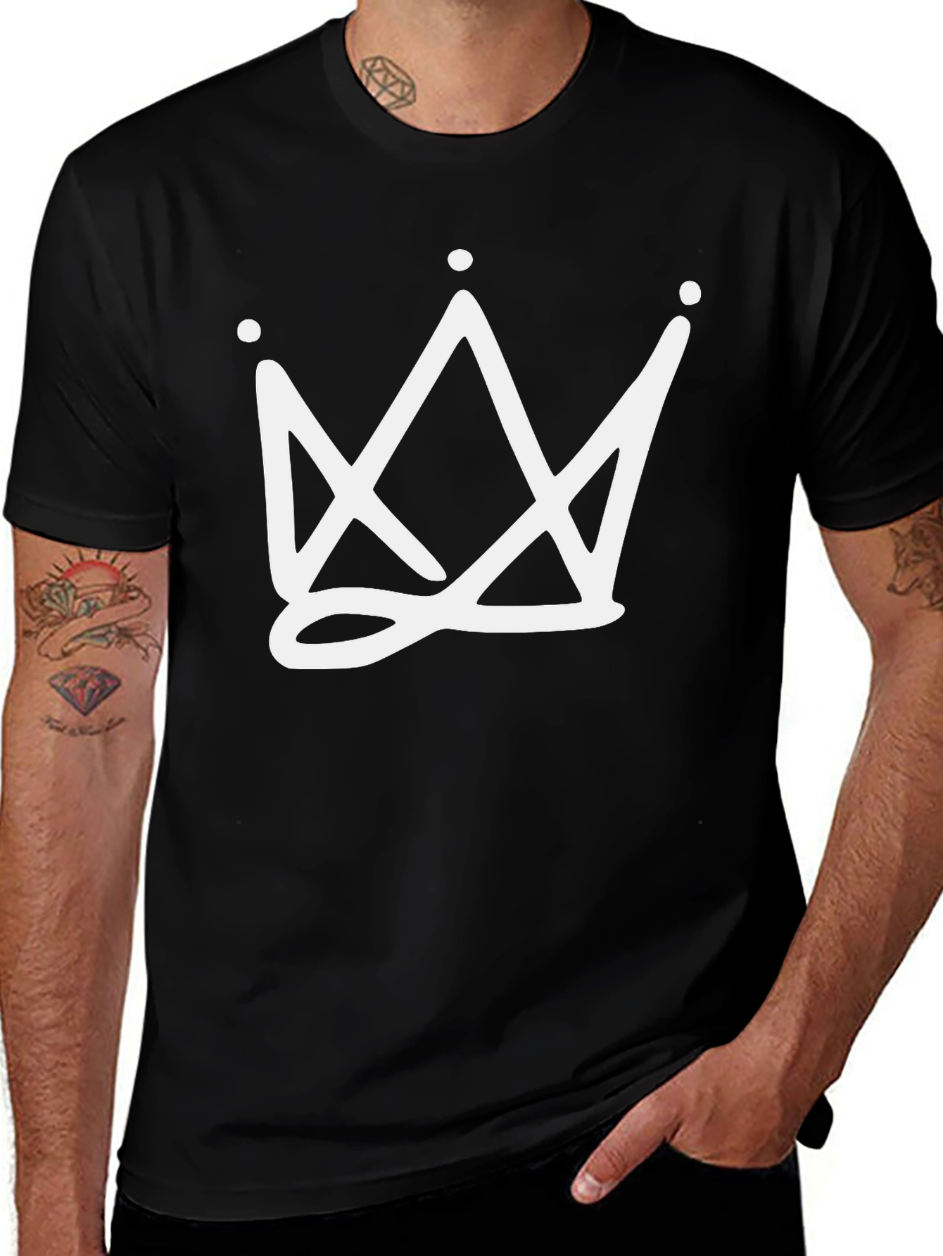 Variant 27 of King Crown Graphic Tee - Black Casual T-Shirt