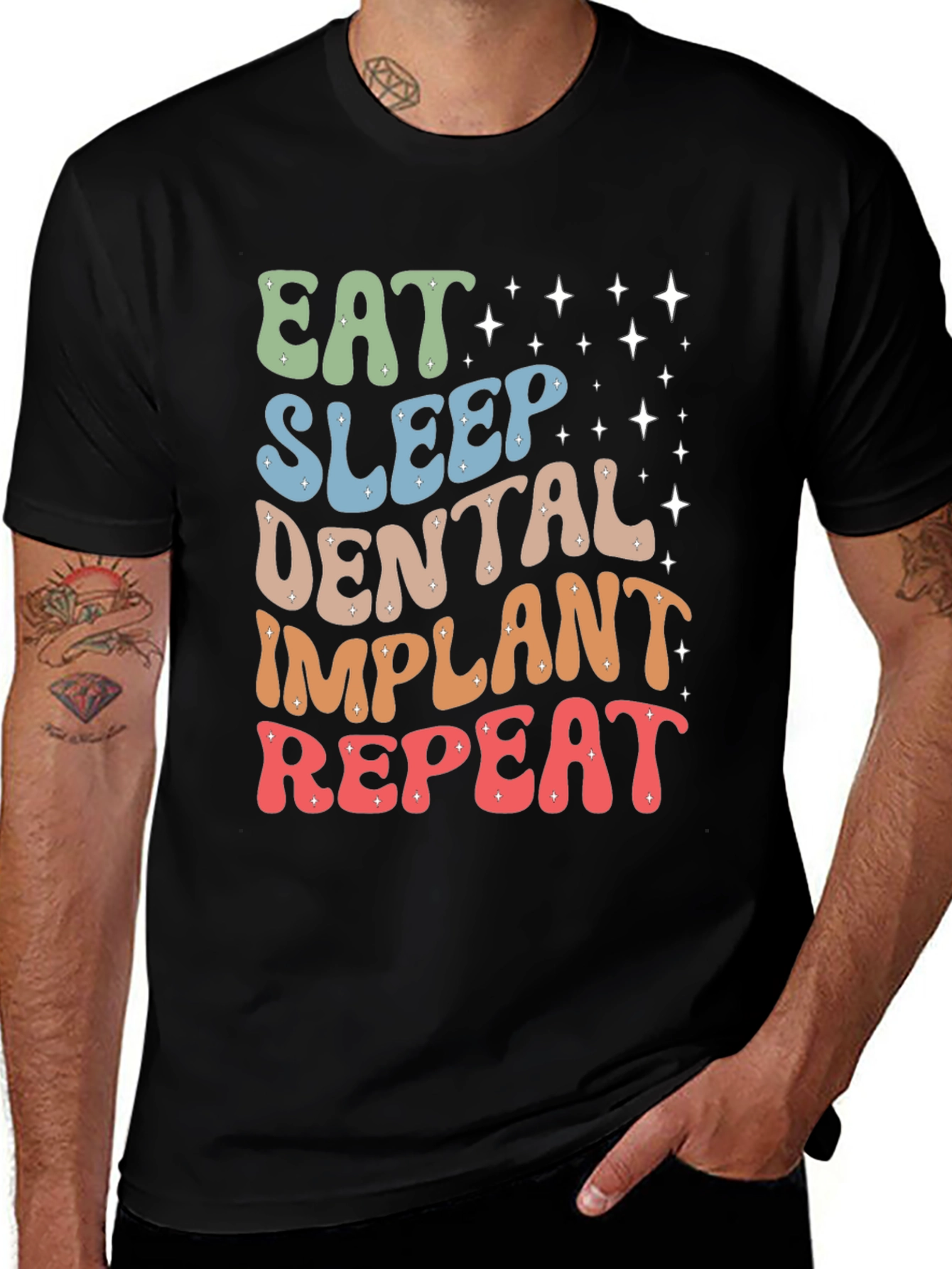 Variant 2 of Eat Sleep Dental Implant Repeat T-Shirt